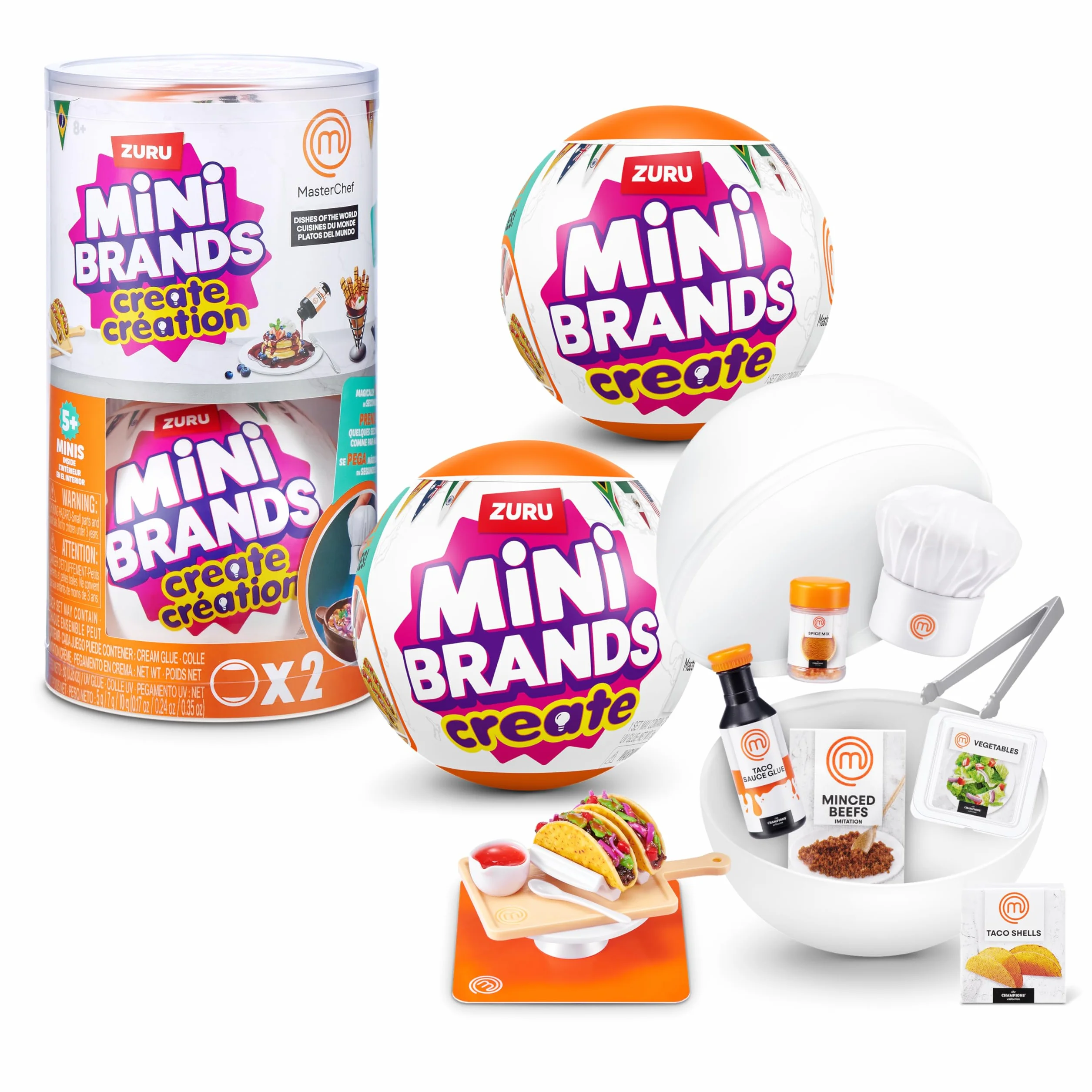 MINI BRANDS MASTER CHEF MINI MARKI SERIA 2-KAPSUŁKA, 2 szt. W Rurce PVC
