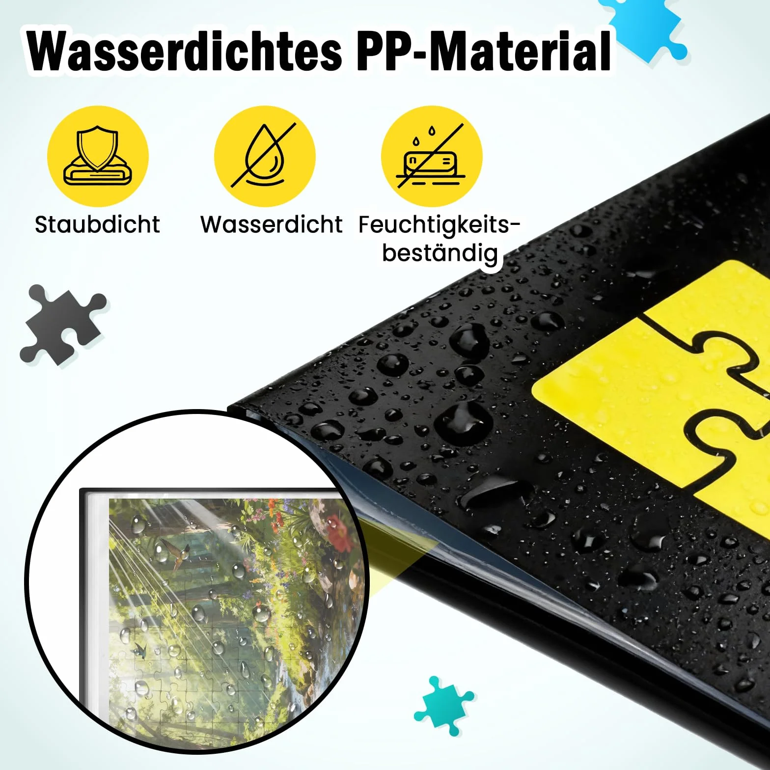 Faburo Puzzle do przechowywania puzzli, 1000, przechowywanie puzzli, do 40 prac, pyłoszczelne i ochronne akcesoria do puzzli, na Boże Narodzenie, urodziny