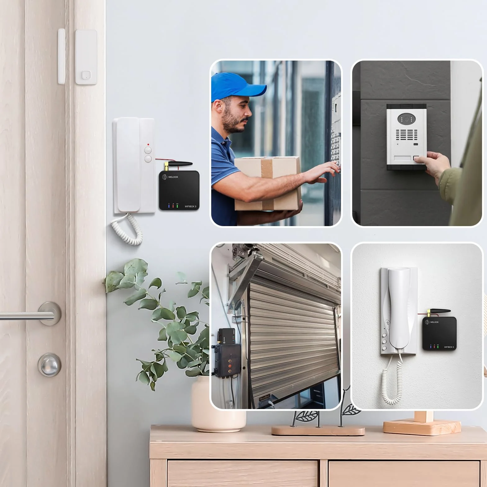 Welock DS1BT 2 czujnik drzwiowy WIFIBOX3 kombinatoryczny do drzwi Welock elektroniczny zamek do drzwi, komunikaty, drzwi otwarte i zamknięte na odległość, kolor biały, akcesoria Bluetooth do