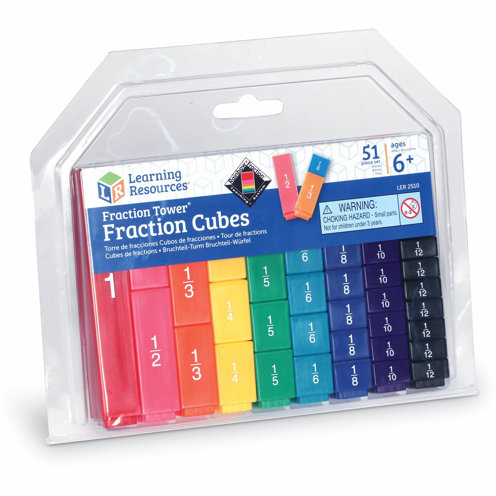 Learning Resources Fraction Tower Kostki Fraction 51-Szt Pakiet