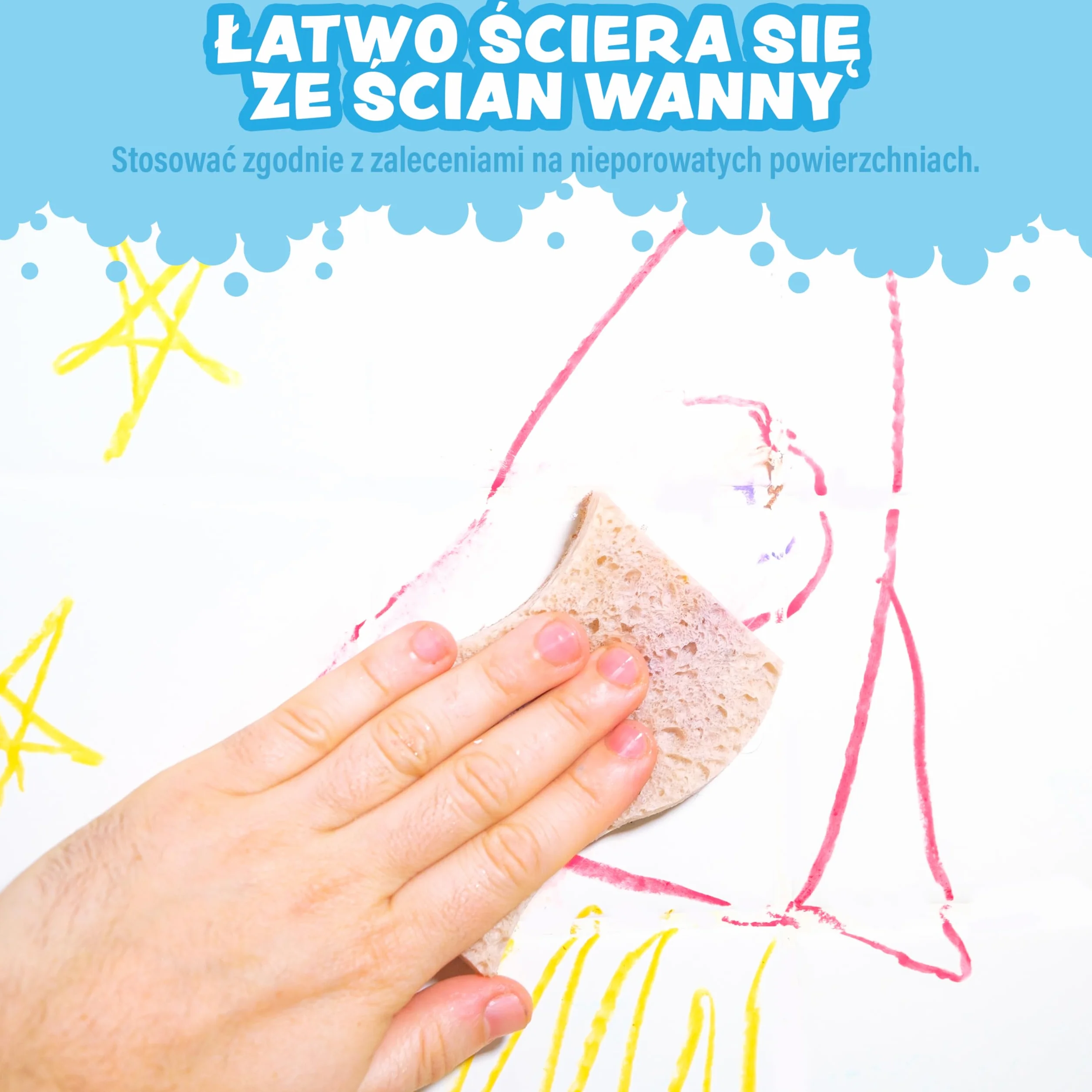 Tub Works® Kredki Do Kąpieli, 12 Sztuk | Nietoksyczne, Zmywalne Kredki do Kąpieli Dla Maluchów & Dzieci | Gładko & Żywo Rysować Na Mokrych & Suchych Ścianach Wanien | Kąpieli z Sześciokątnym Uchwytem