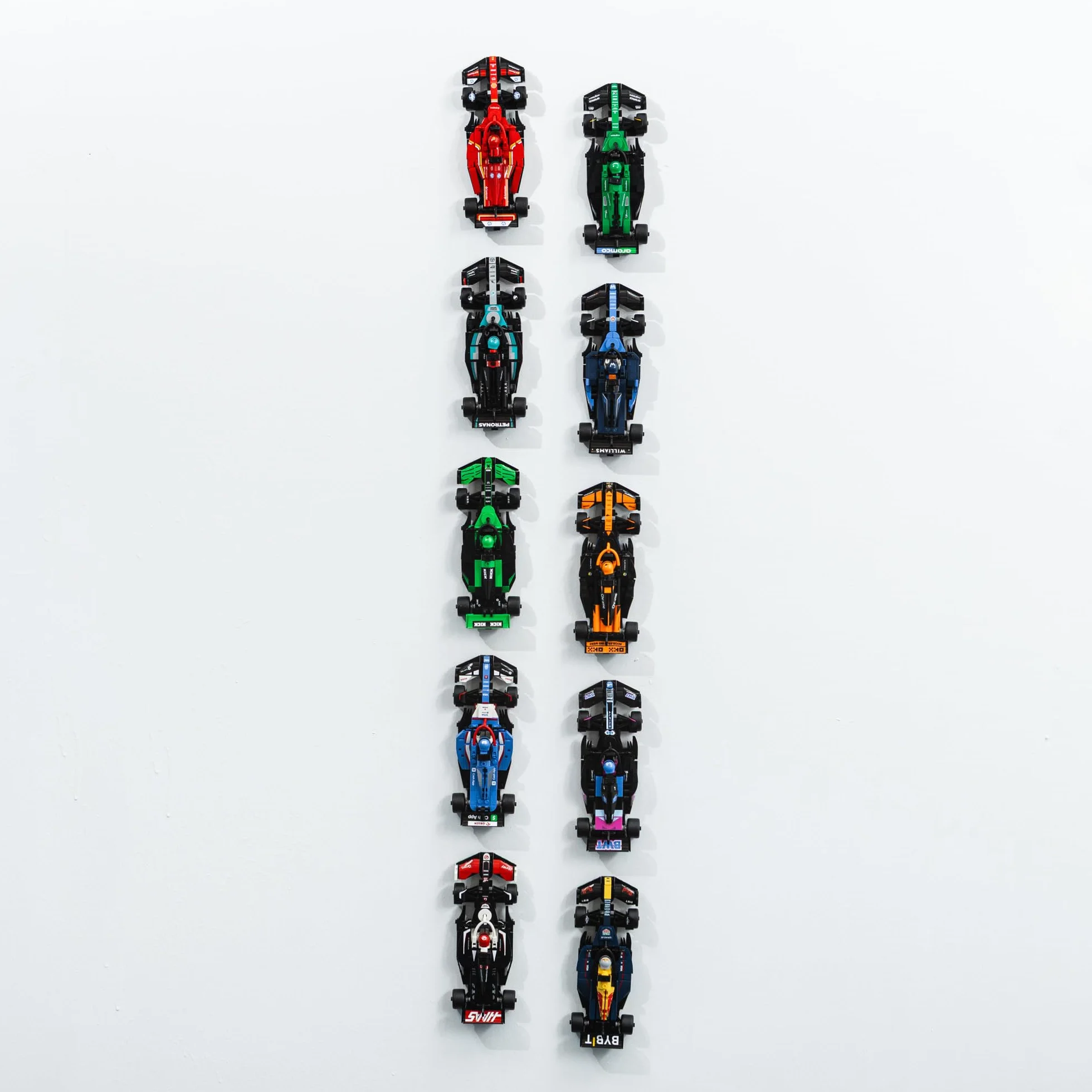 12 x uchwyty ścienne kompatybilne z Lego F1 Speed Champions Cars - haczyki do wyświetlaczy samochodowych - kompatybilne ze wszystkimi zestawami Speed Champions (12 sztuk)