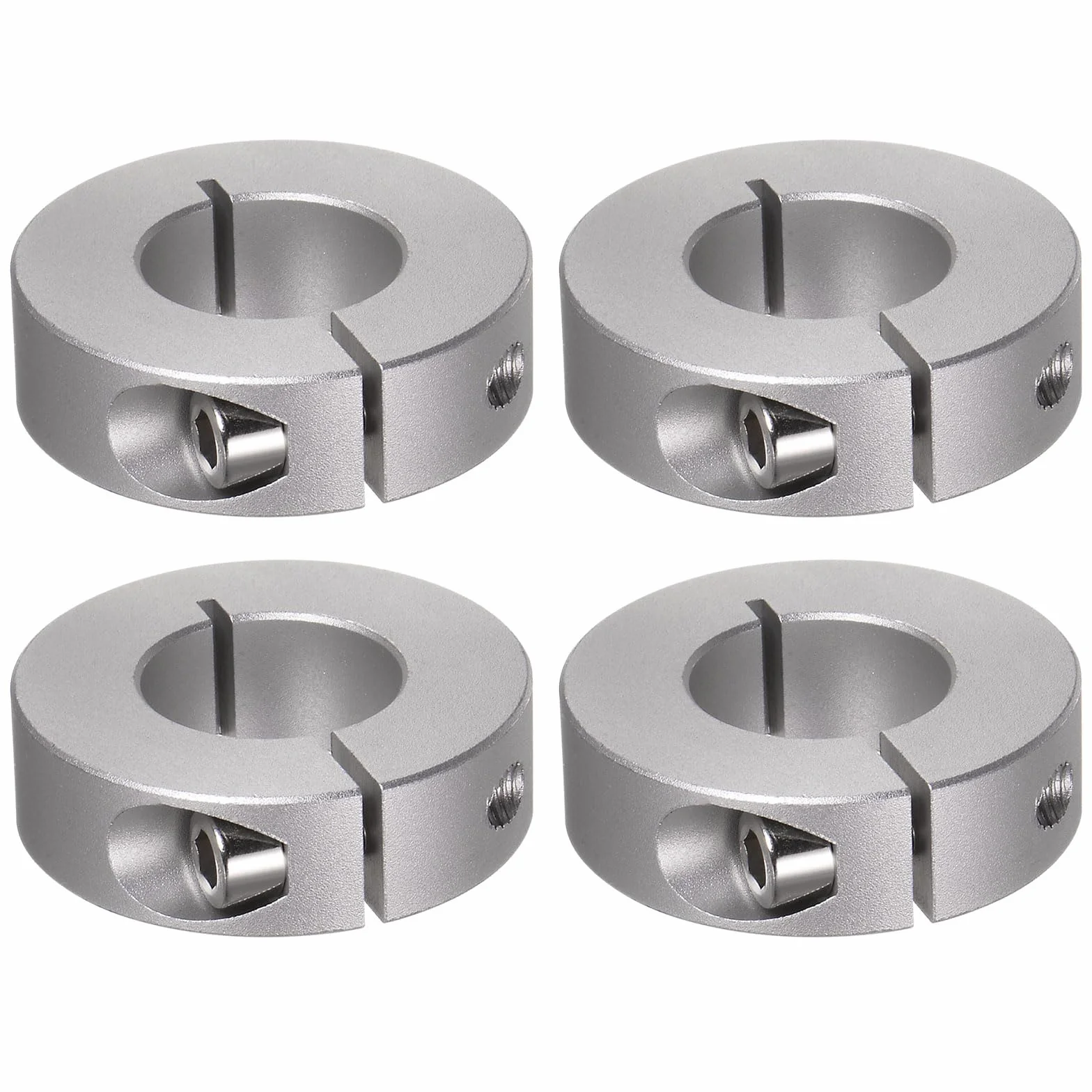 QUARKZMAN 4 sztuk Oś Kołnierz 20mm Wewnętrzna Średnica Aluminium Stop Mocowanie Śruba Podzielona Zacisk Naszyjniki, 40mm OD, 12mm Szerokość, dla Zmian Box Zespoły Przemysł
