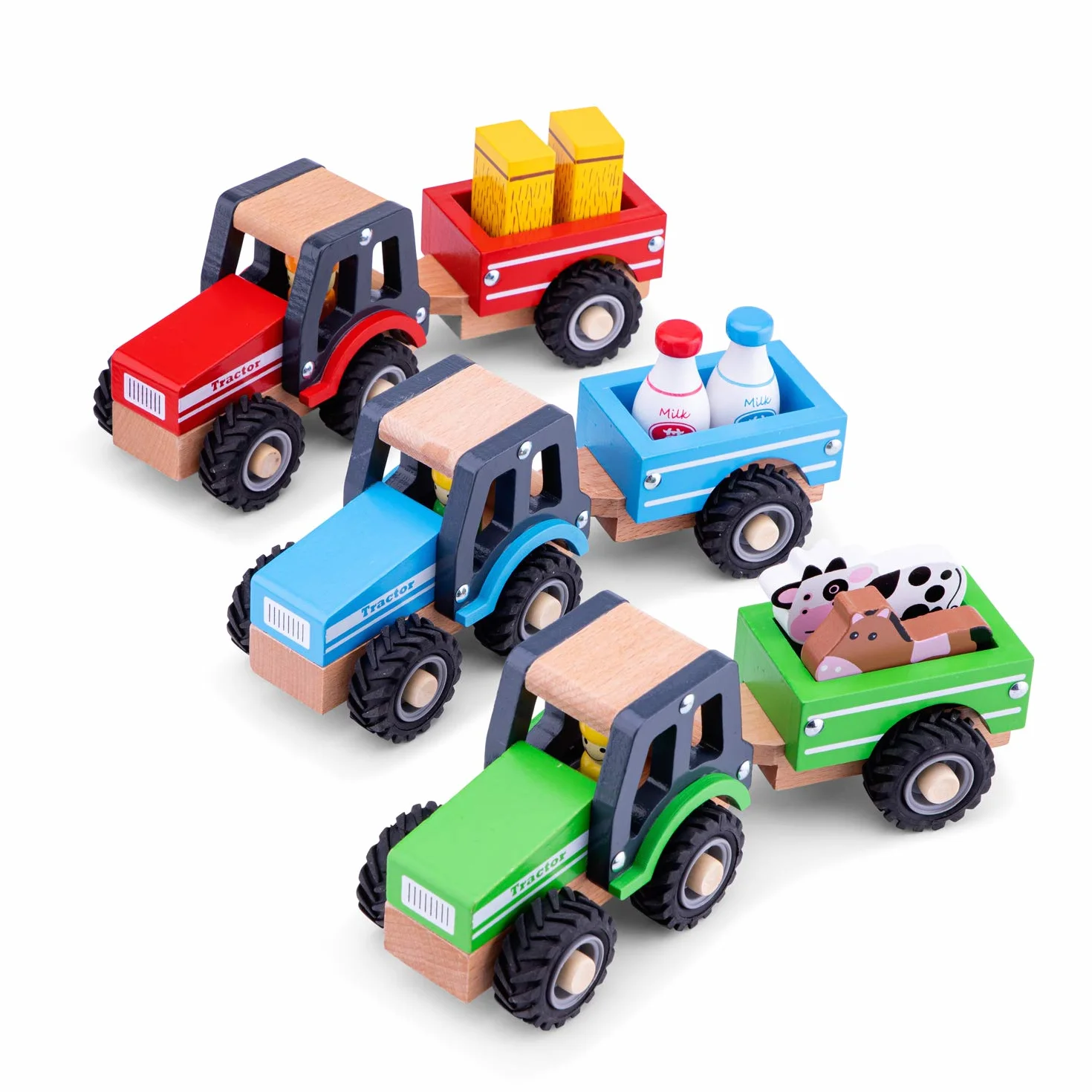 New Classic Toys Traktor Z Przyczepą I Zwierzętami Pojazd Zabawkowy, Wielokolorowy, Od 18 Miesięcy