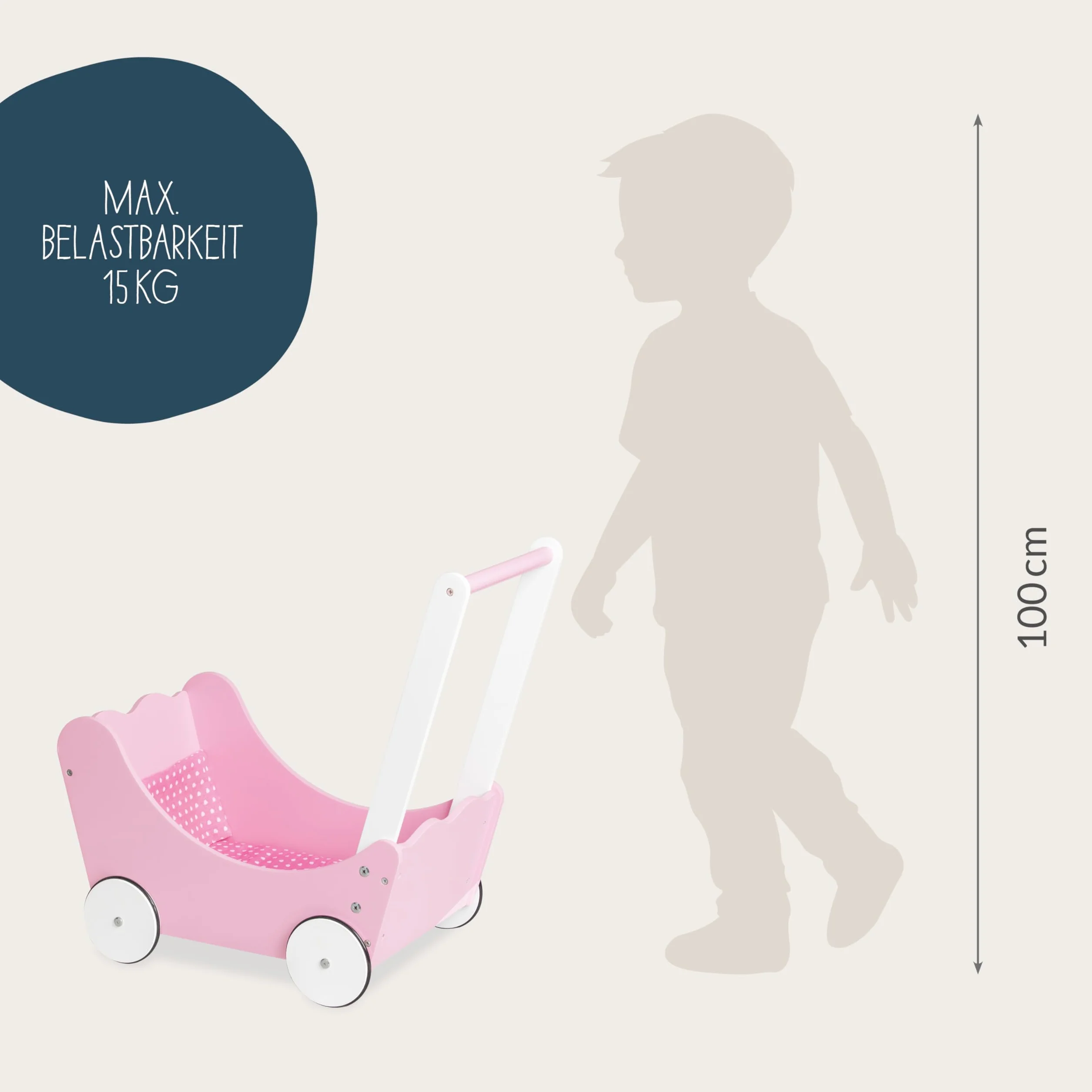 Doll's pram 'Jasmin', 4 parts