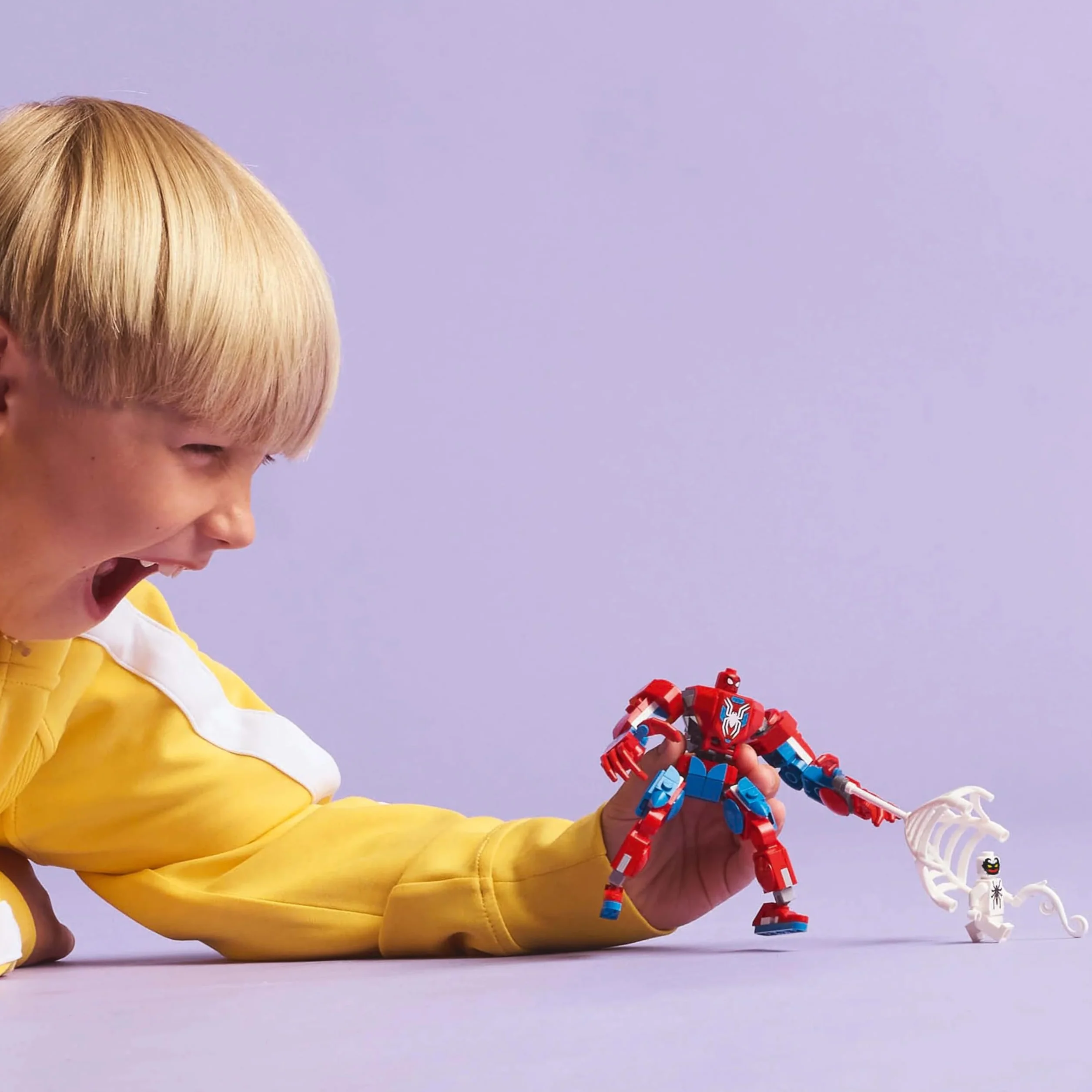 LEGO Marvel Mech Spider-Mana kontra Anti-Venom, Figurka Akcji do Zbudowania, Zabawka Konstrukcyjna dla Dziecka, dla Chłopców i Dziewczynek do Odgrywania Ról, Pomysł na Prezent dla 6-latka 76308