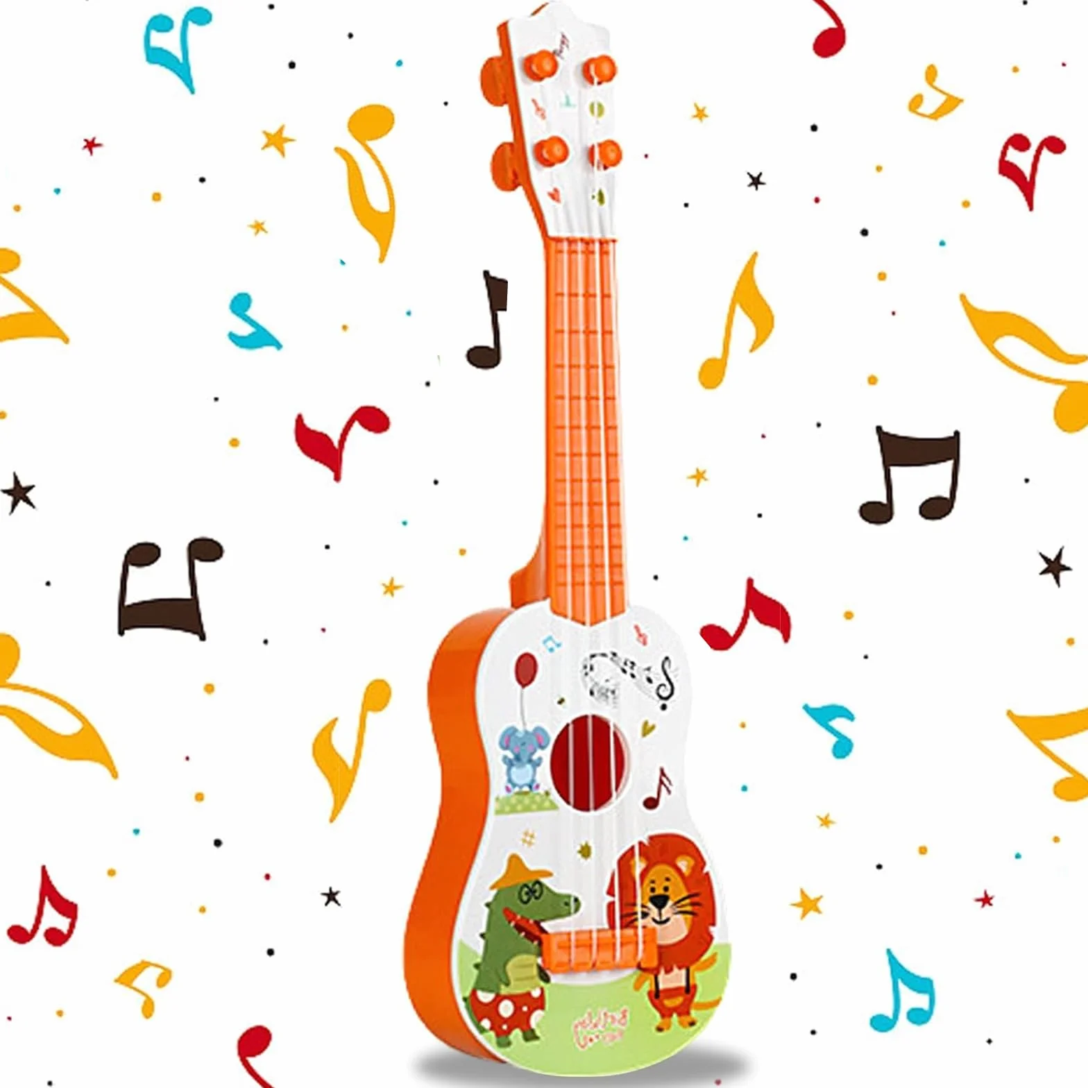 41 cm Gitara Zabawka, Ukulele dla dzieci, gitara dla dzieci, mini gitara dla dzieci, muzyka zabawki edukacyjne, gitara dla dzieci z 4 regulowanymi strunami, dla początkujących, dziewcząt, chłopców
