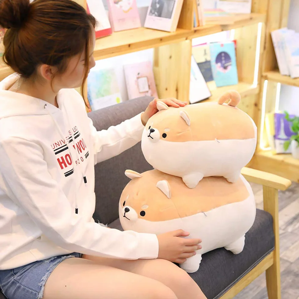 OUKEYI pluszowe zwierzątko Shiba Inu, pluszowa zabawka dla psa, Anime Corgi, Kawaii, pluszowa poduszka, pluszowa zabawka, poduszka dla lalki (40,6 cm)