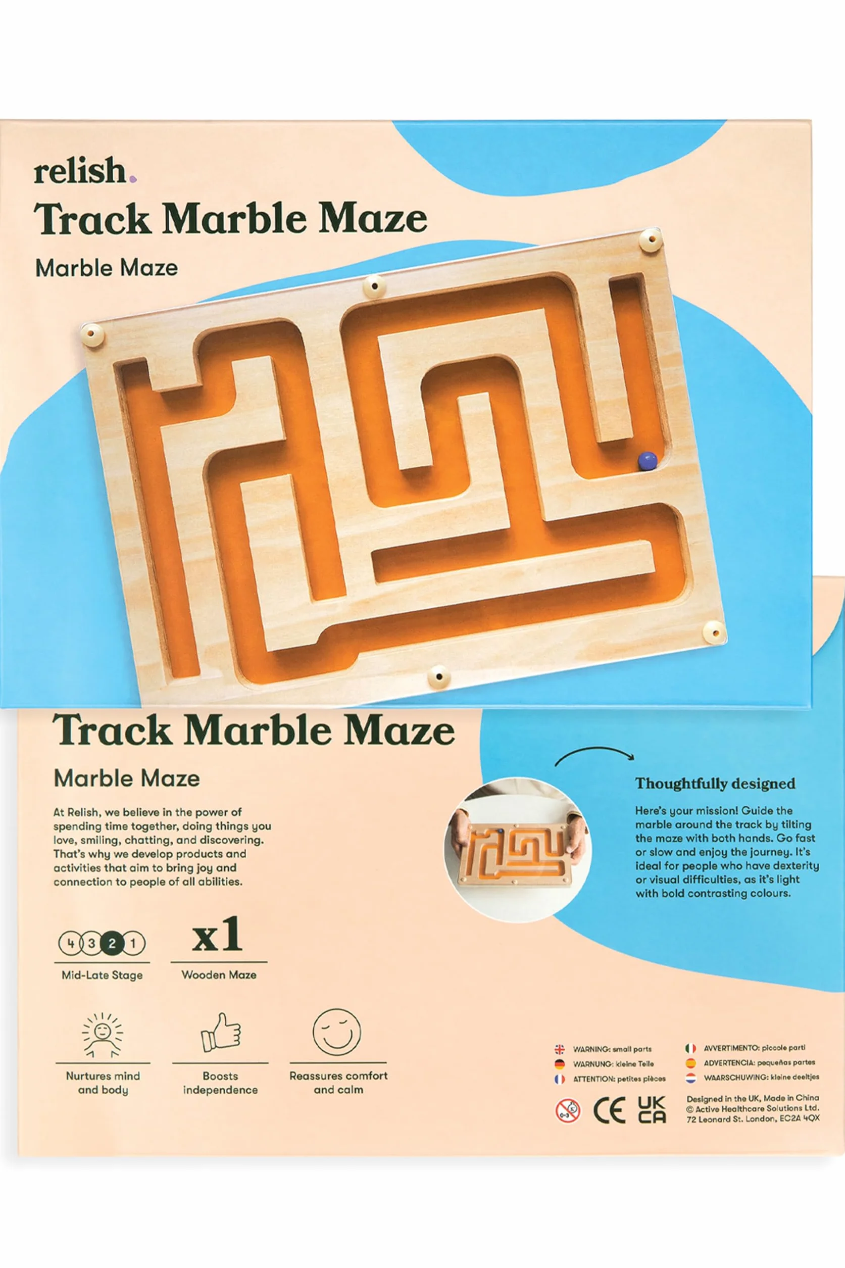 Relish Gra Marble Maze Track - gry i zajęcia z chorobą Alzheimera i demencją dla osób starszych/seniorów, poprawa umiejętności i koordynacji