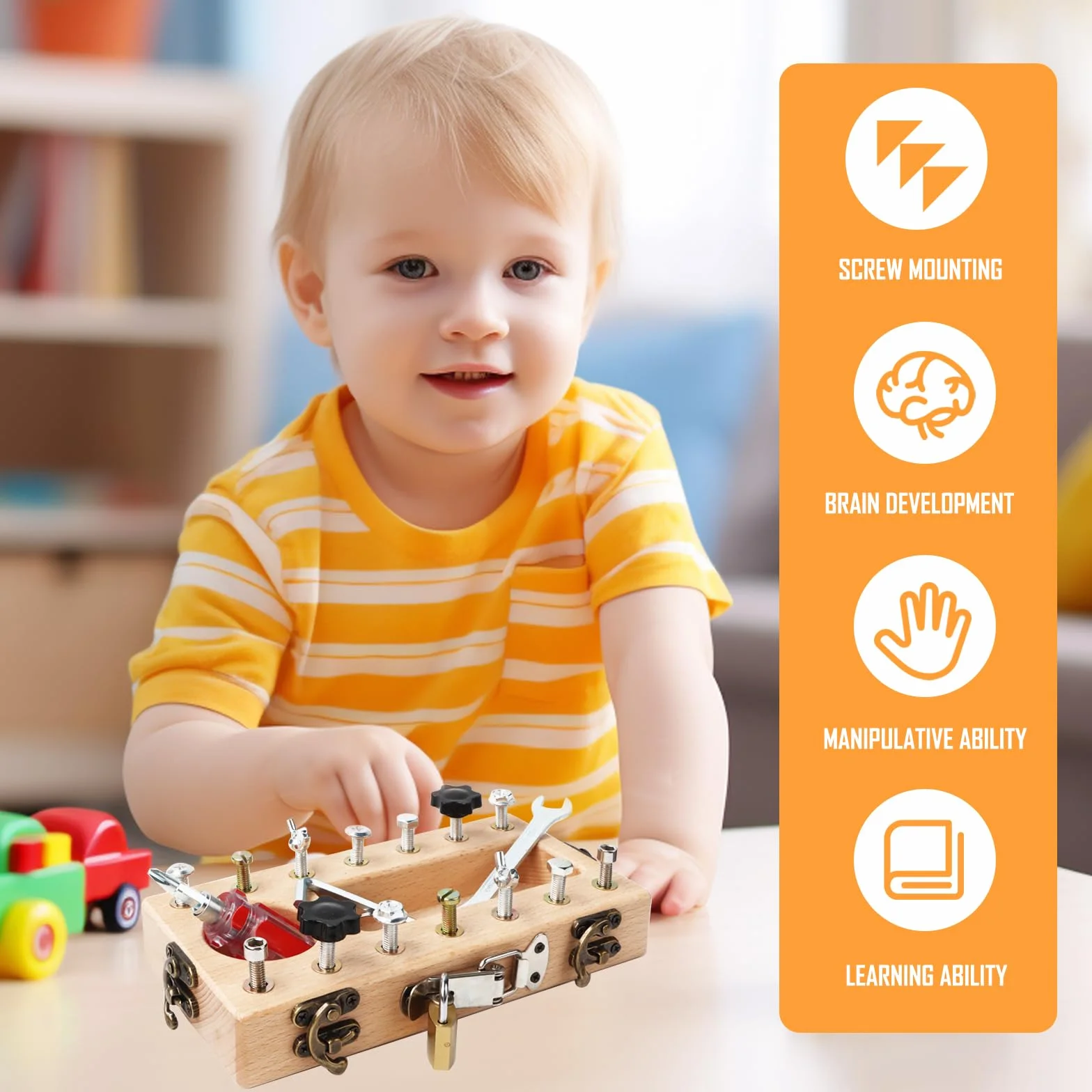 Drewniana zabawka Montessori zestaw wkrętaków dla dzieci 3+ lat