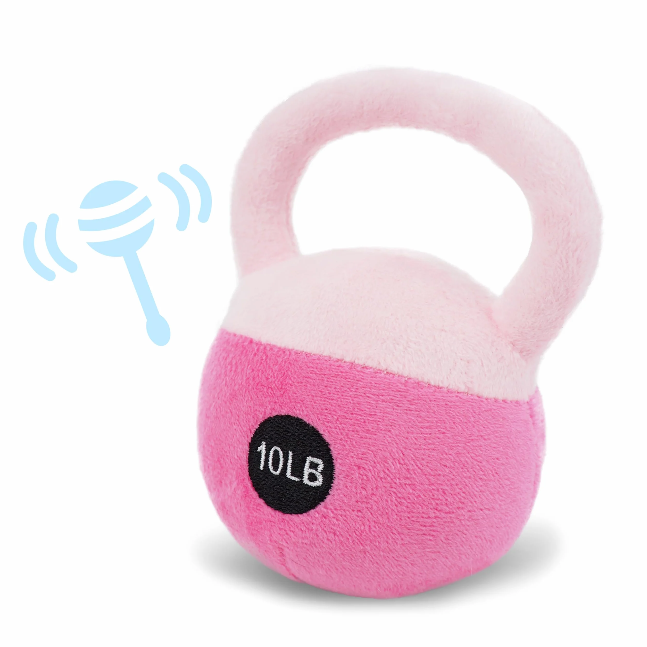 My First Kettlebell zabawka sensoryczna dla niemowląt 12 cm, miękka grzechotka w kolorze różowym - bezpieczna i łatwa do trzymania - idealna dla aktywnych rodziców