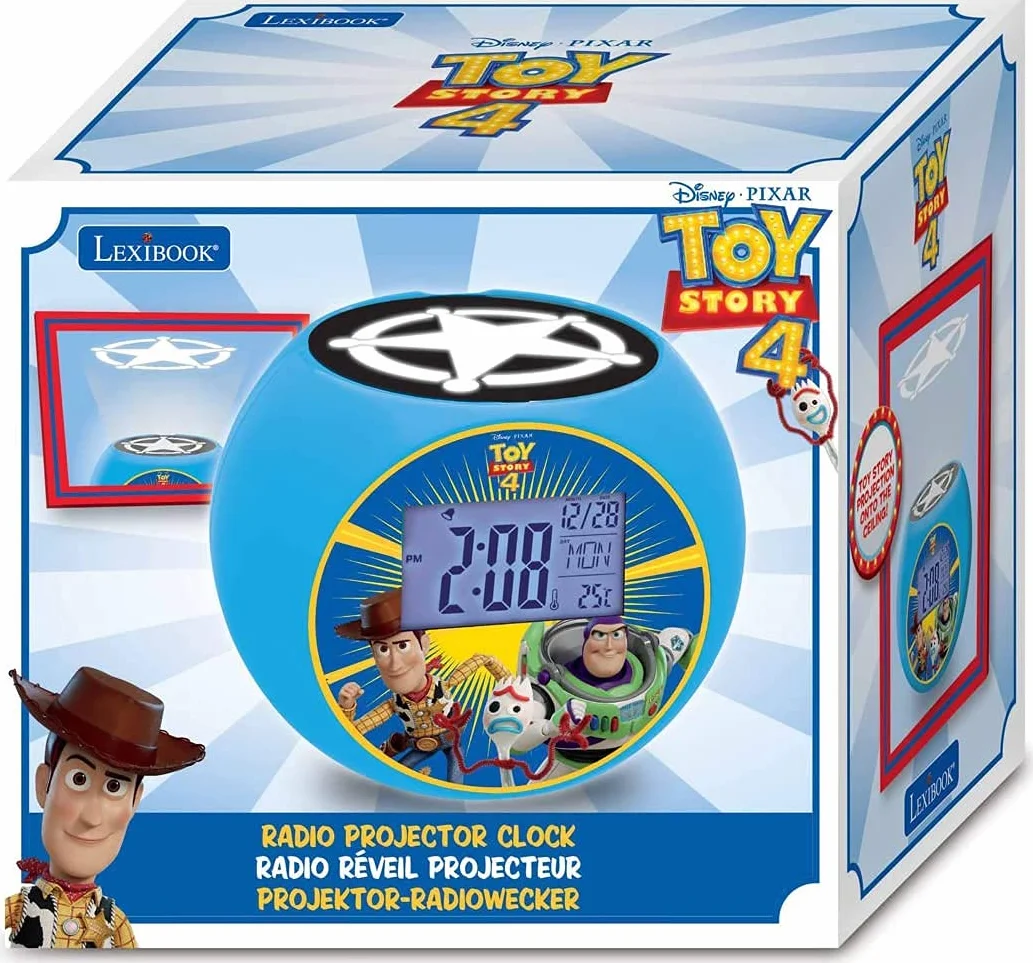 Lexibook Disney Toy Story Woody & Buzz Radiobudzik, Efekty Dźwiękowe, Baterie, Niebieski, RL975TS