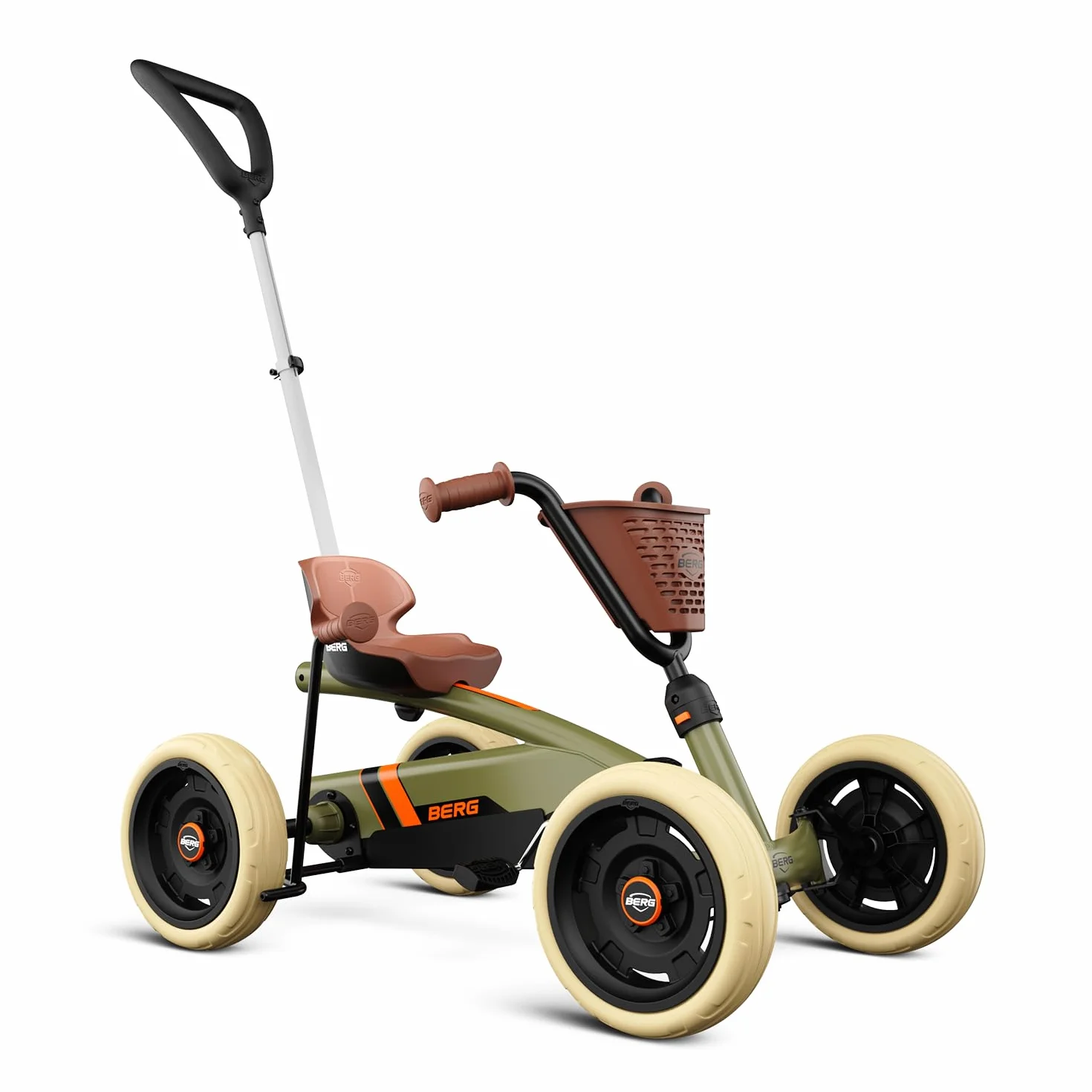 BERG Pedał Gokart Buzzy Retro 2 w 1 z drążkiem przesuwnym, pojazd dziecięcy, bezpieczeństwo i stabilność, zabawka dla dzieci w wieku 2-5 lat