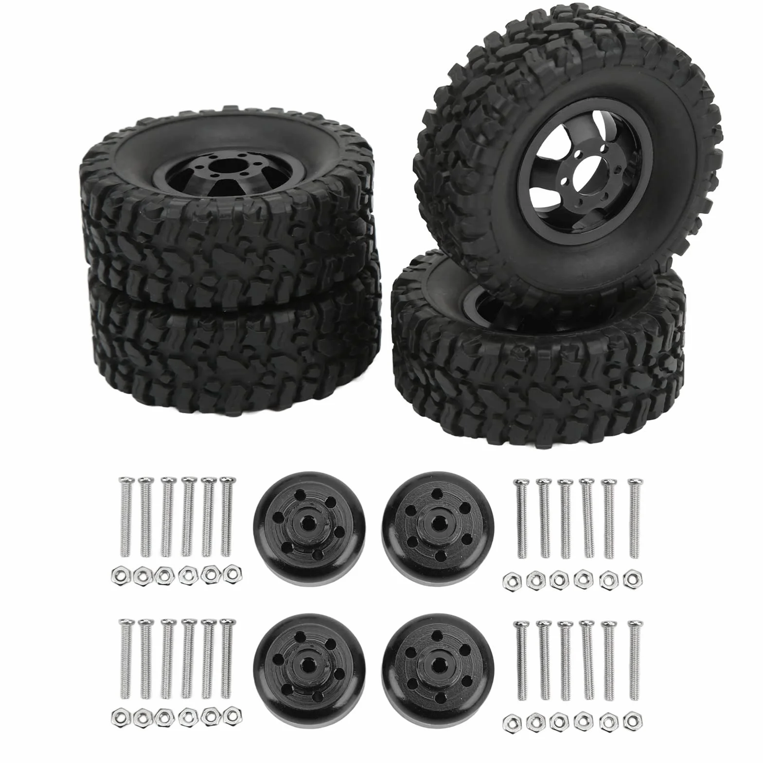 Gumowa opona ze stopu aluminium piasta koła do WPL C14 C24 B14 B24 B16 B36 1/16 RC Car Upgrade część czarna