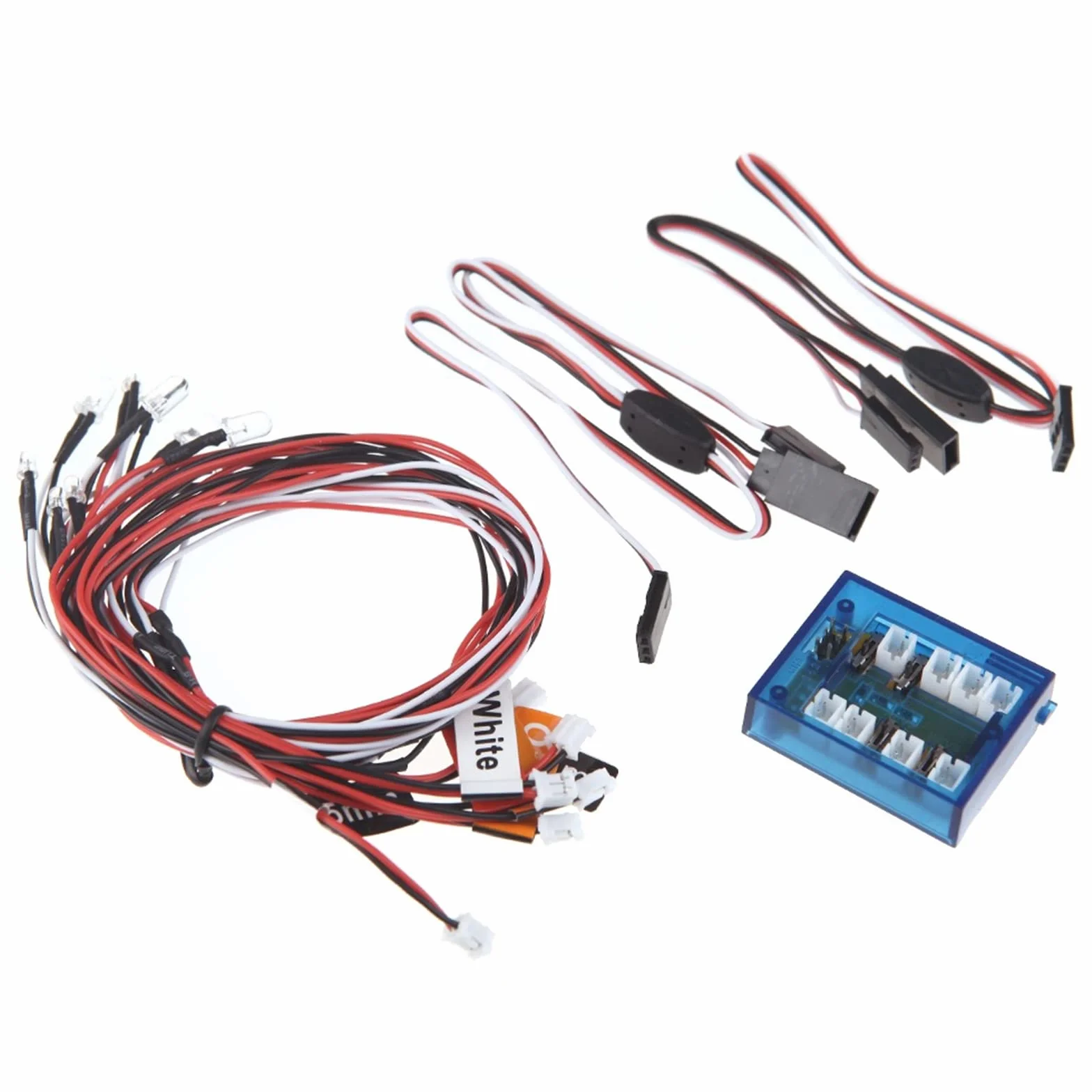 WANGCL 12 diod LED, zestaw świateł samochodowych, zdalnie sterowany, 1/10 RC, samochód, ciężarówka, gąsienica, symulacja kierunkowskazów i hamulców