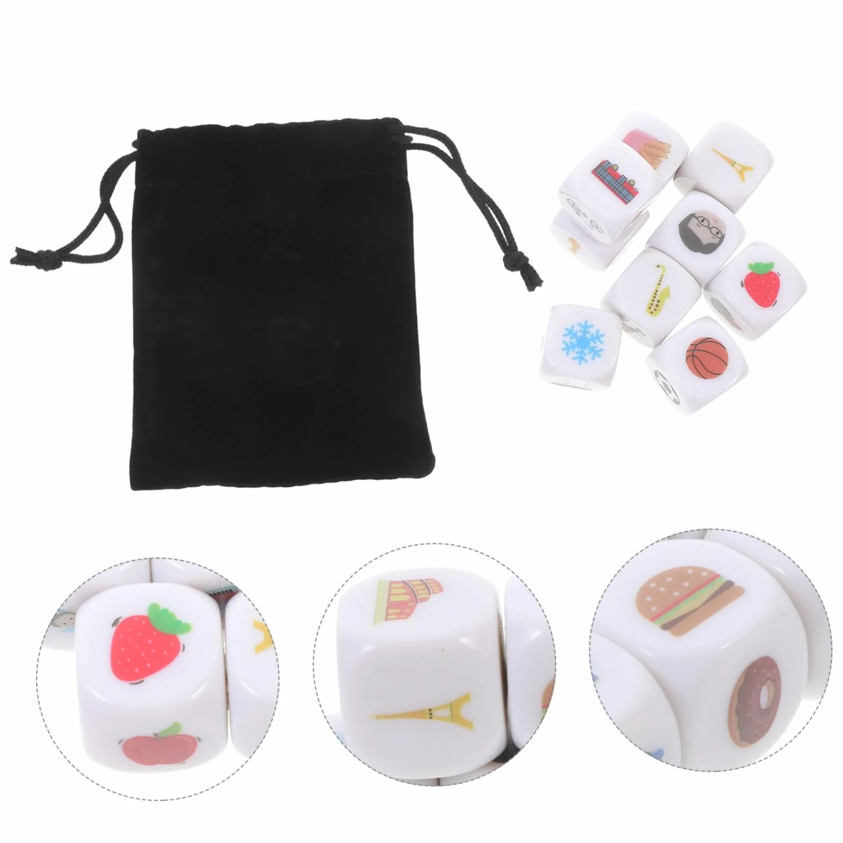9 Sztuk Story Dice Game Tokens Story Cubes Story Cubes Story Telling Cubes Learning Toy Dices Storytelling Supplies Game Accessories Storytelling Accessory Party Toy Game Counters