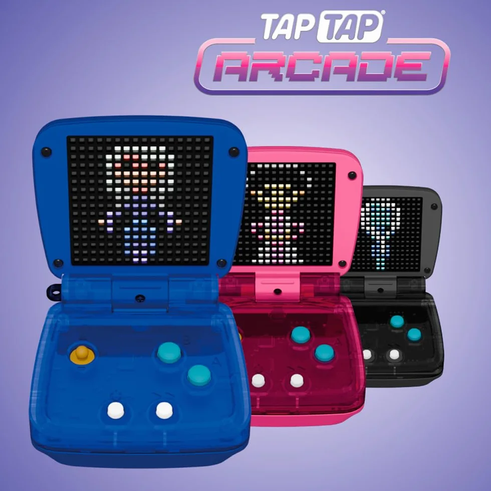 BANDAI TAPTAP Arcade FC34812 Multicolor - Elektroniczne urządzenie do gier w rozmiarze dłoni - Retro, zawiera 10 zabawnych gier wideo, prezent dla osób powyżej 5 lat