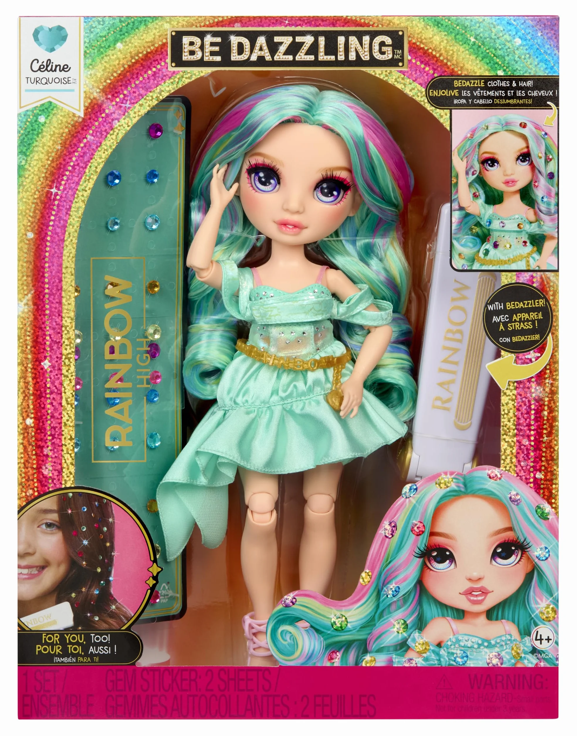 Rainbow High Be Dazzling Celine Turquoise 28 cm Lalka z Narzędziem do Ozdabiania
