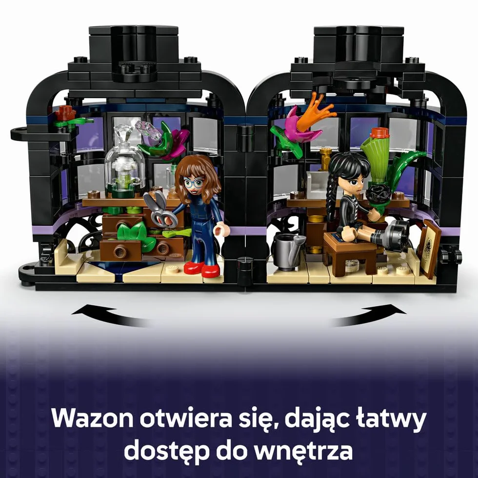 LEGO Wednesday Kwiat czarnej dalii zestaw z małą szklarnią i minilaleczkami 76784 dla dzieci od 9 lat