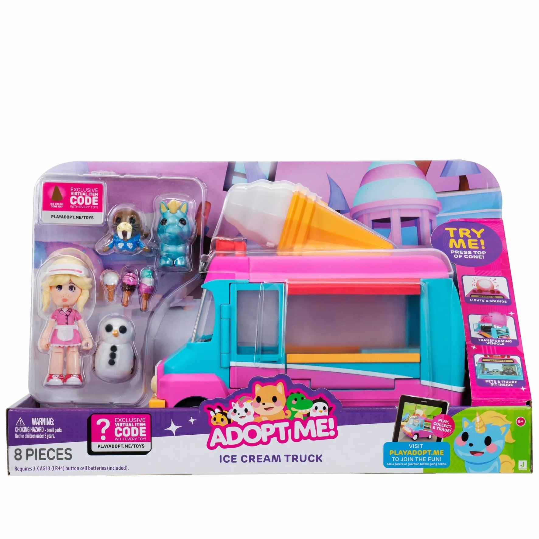Adopt Me! Ice Cream Truck - Transforming Vehicle with Lights and Sound - Najlepsza gra online - Ekskluzywny wirtualny kod przedmiotu w zestawie
