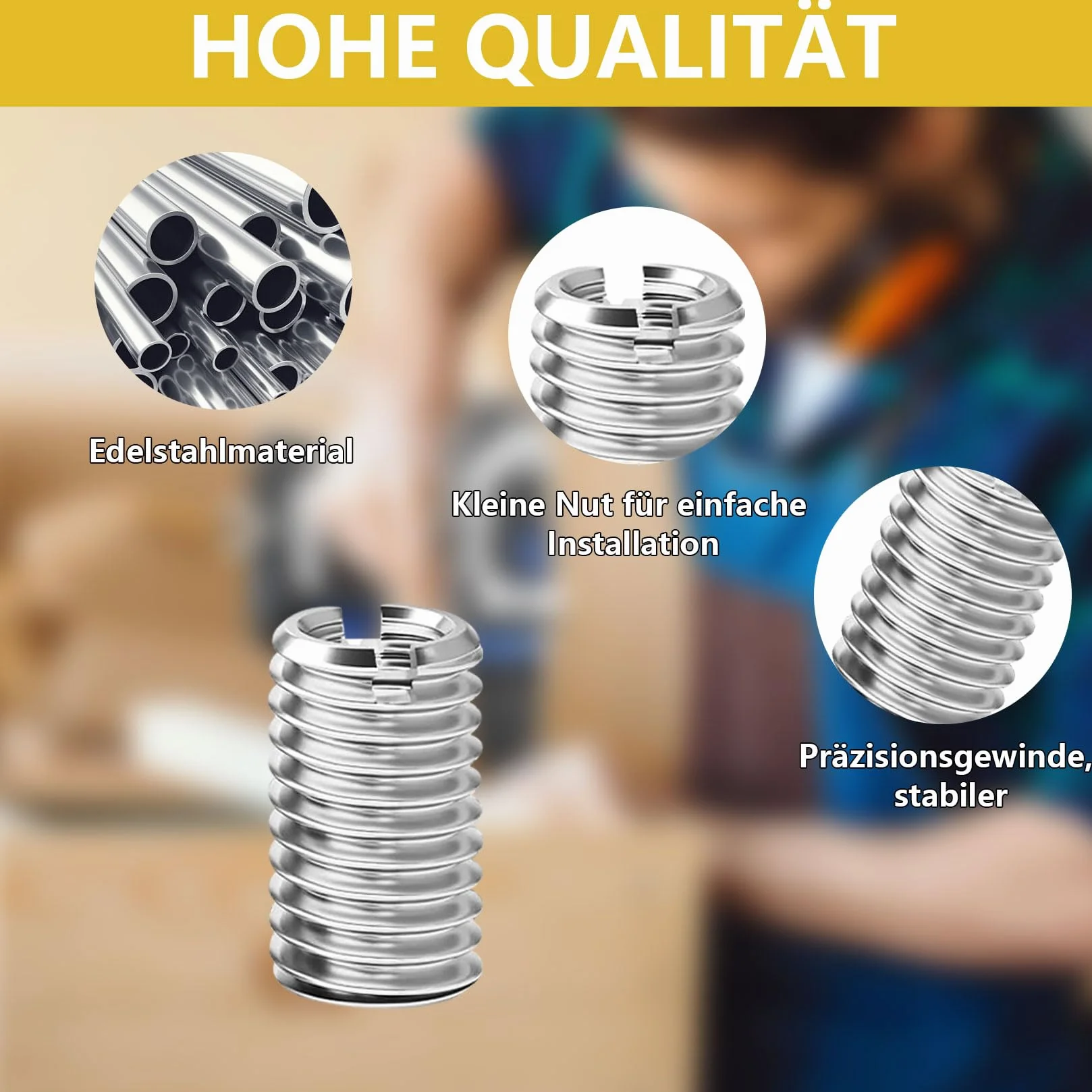 20 sztuk wkładów gwintowanych M10 na M6, wkładka gwintowana 12 mm, szybkogwintowana wkładka 12 mm, nakrętki redukcyjne, nakrętki gwintowane ze stali nierdzewnej, nakrętki gwintowane do naprawy gwintów