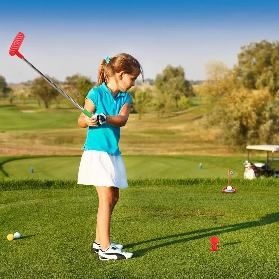 Zestaw do mini golfa dla dzieci, 12 szt., mini golf do domu, mini golf z piłkami i wysuwanymi kijami golfowymi dla dzieci, zabawka dla dzieci do użytku na zewnątrz i wewnątrz