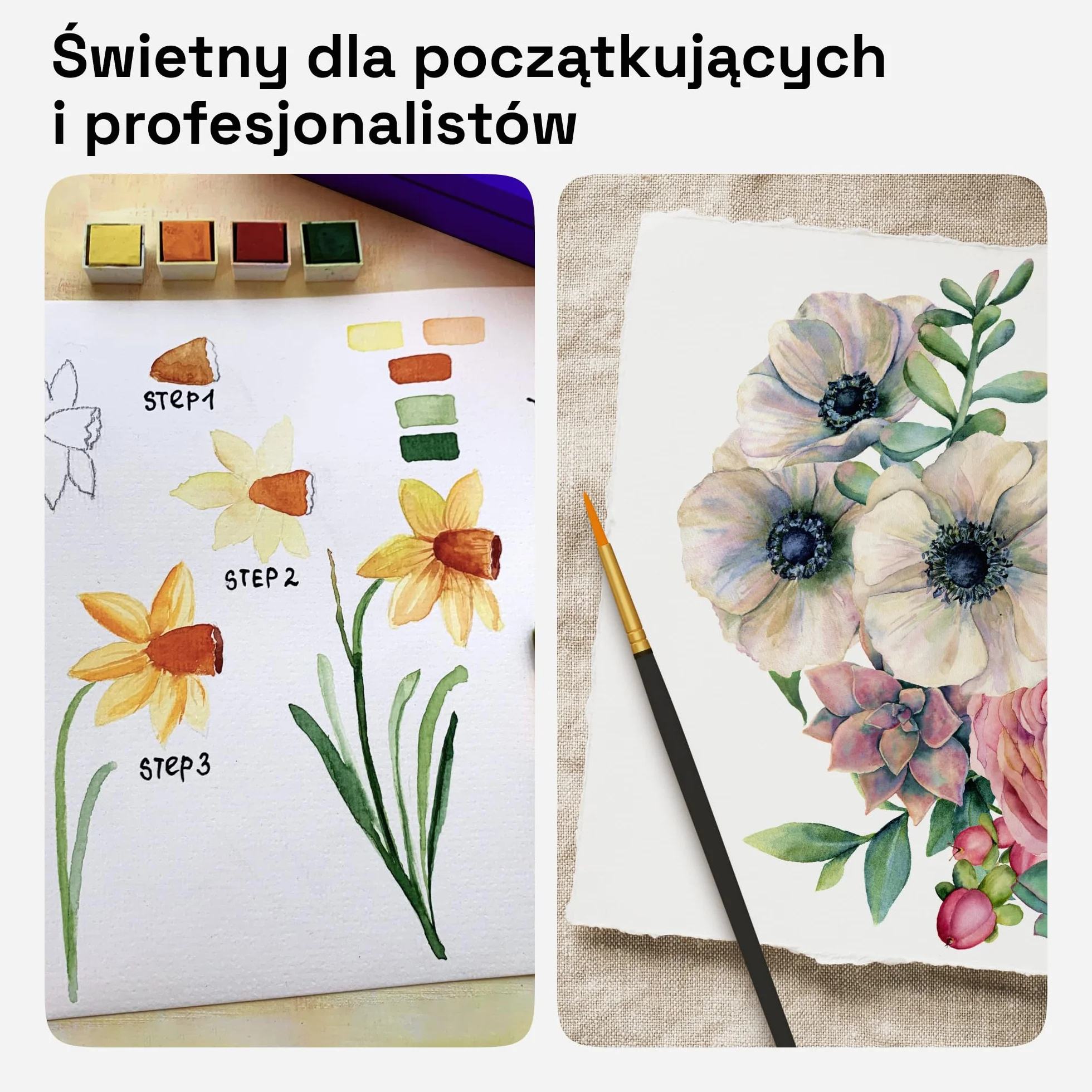 Artistro Zestaw farb akwarelowych, 48 żywych kolorów w blaszanym pudełku, w tym kolory metaliczne i fluorescencyjne. Farby akwarelowe idealne dla dorosłych i dzieci, materiały plastyczne dla początkujących i profesjonalnych artystów