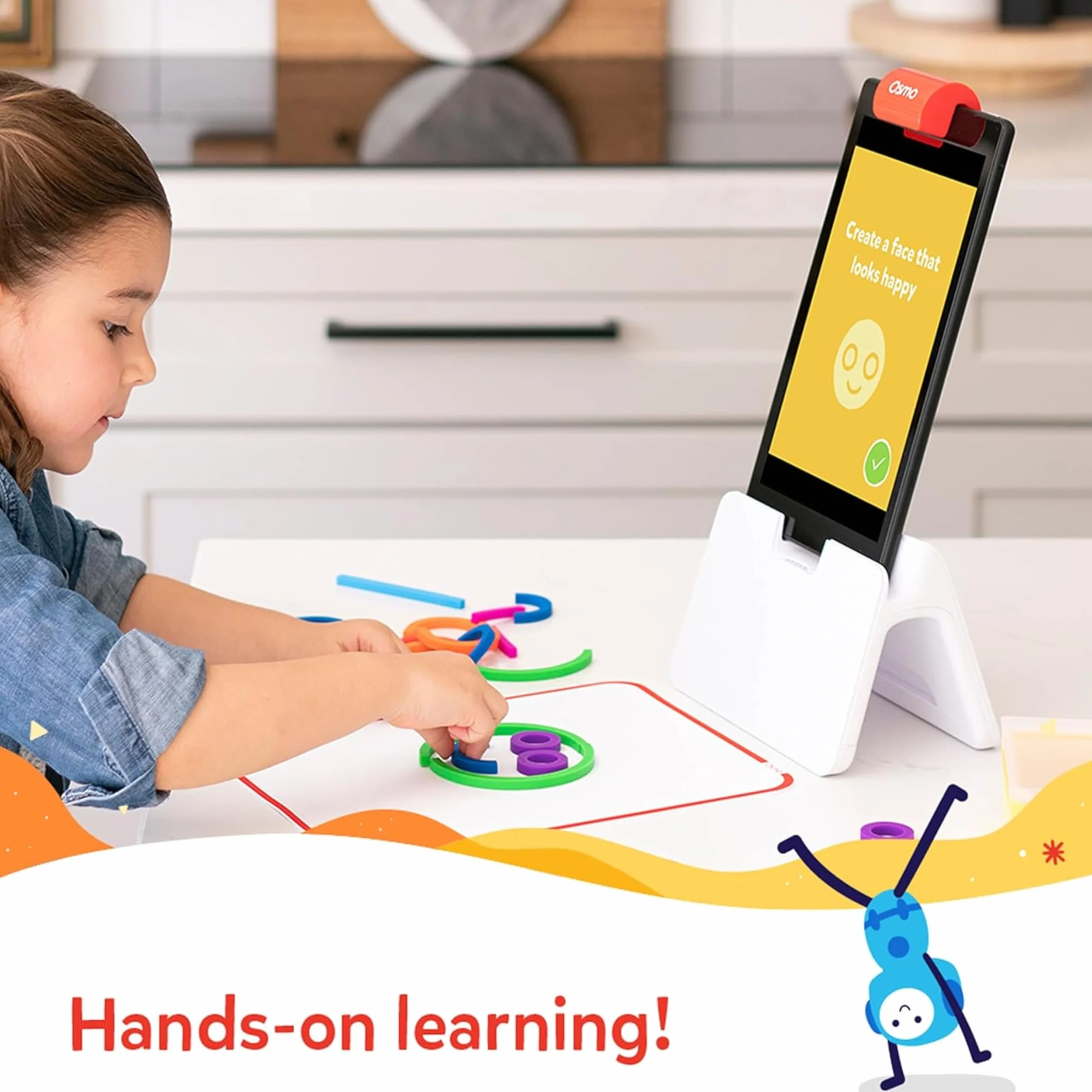 Osmo Zestaw startowy Little Genius do tabletu Fire - 4 edukacyjne gry edukacyjne - wiek przedszkolny - rozwiązywanie problemów i kreatywność - zabawka STEM (podstawa tabletu Osmo Fire w zestawie -