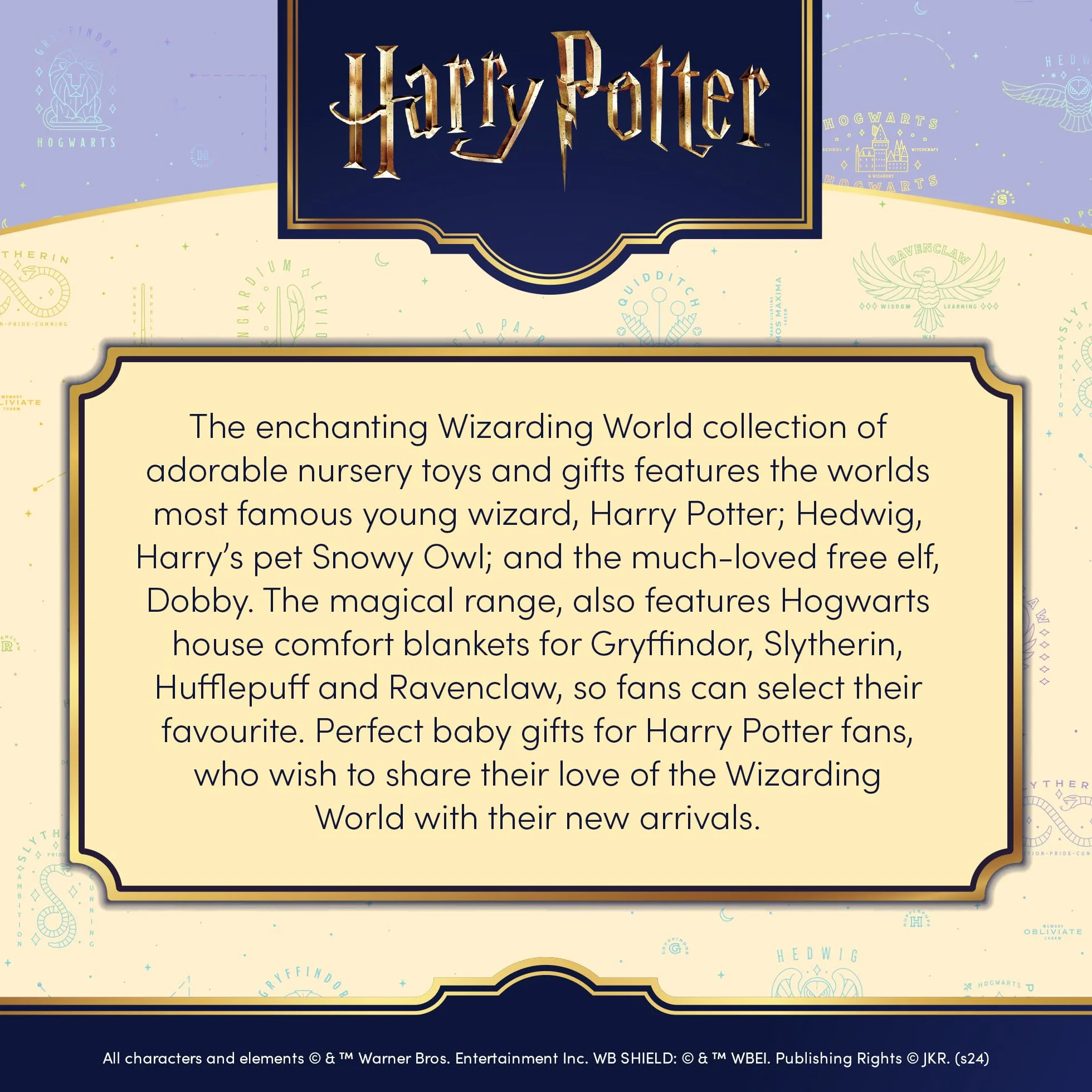 Rainbow Designs Harry Potter komfortowy koc dla noworodków, miękka, aksamitna kołdra z detalami w gwiazdki, przytulanka dla niemowląt od urodzenia