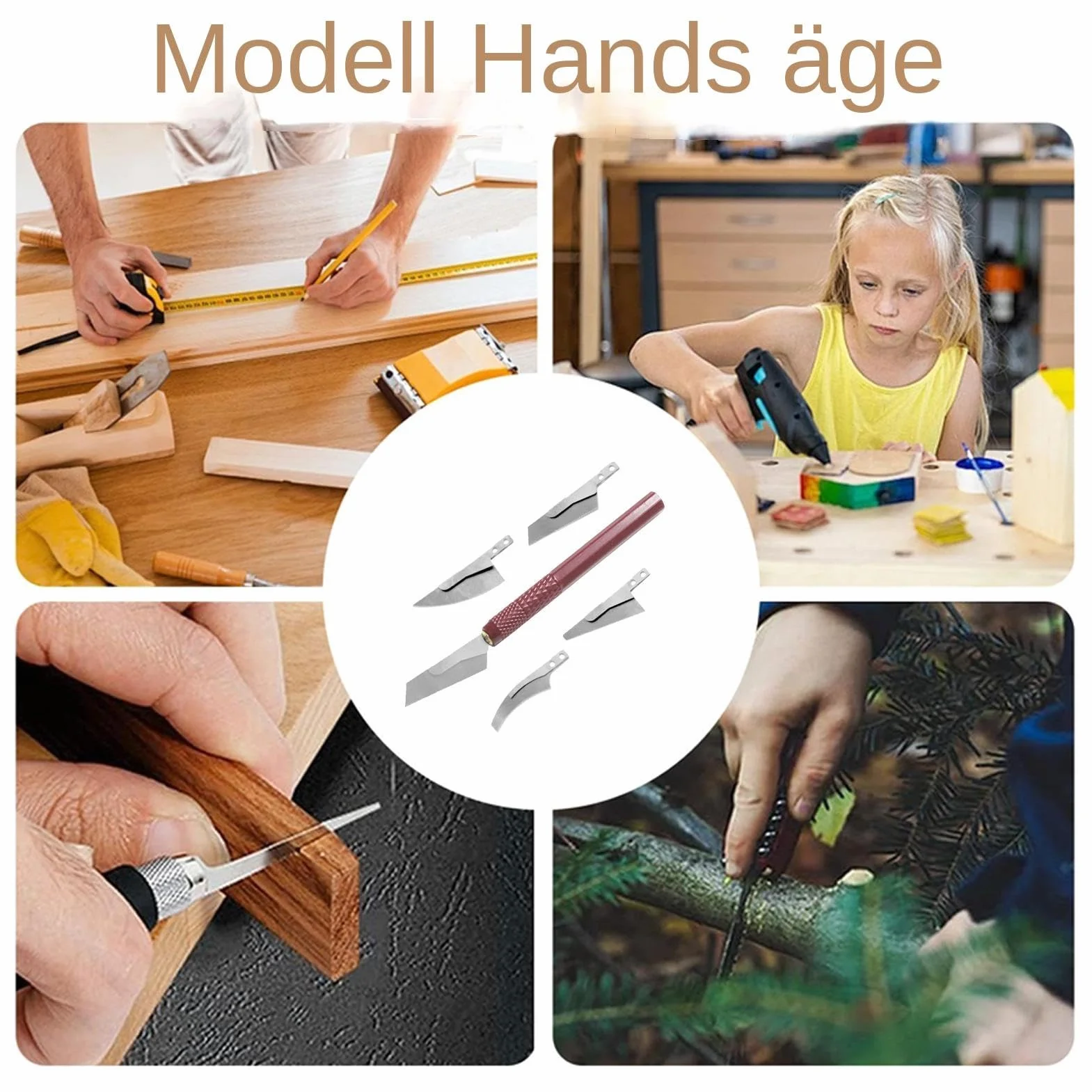 Zestaw pilarek ręcznych do modelarstwa, do modelowania, narzędzia rzemieślnicze, zestaw pił ręcznych - Hobby Craft Saw zestaw narzędzi do metalu z 4 nożami do majsterkowania do ręcznego cięcia