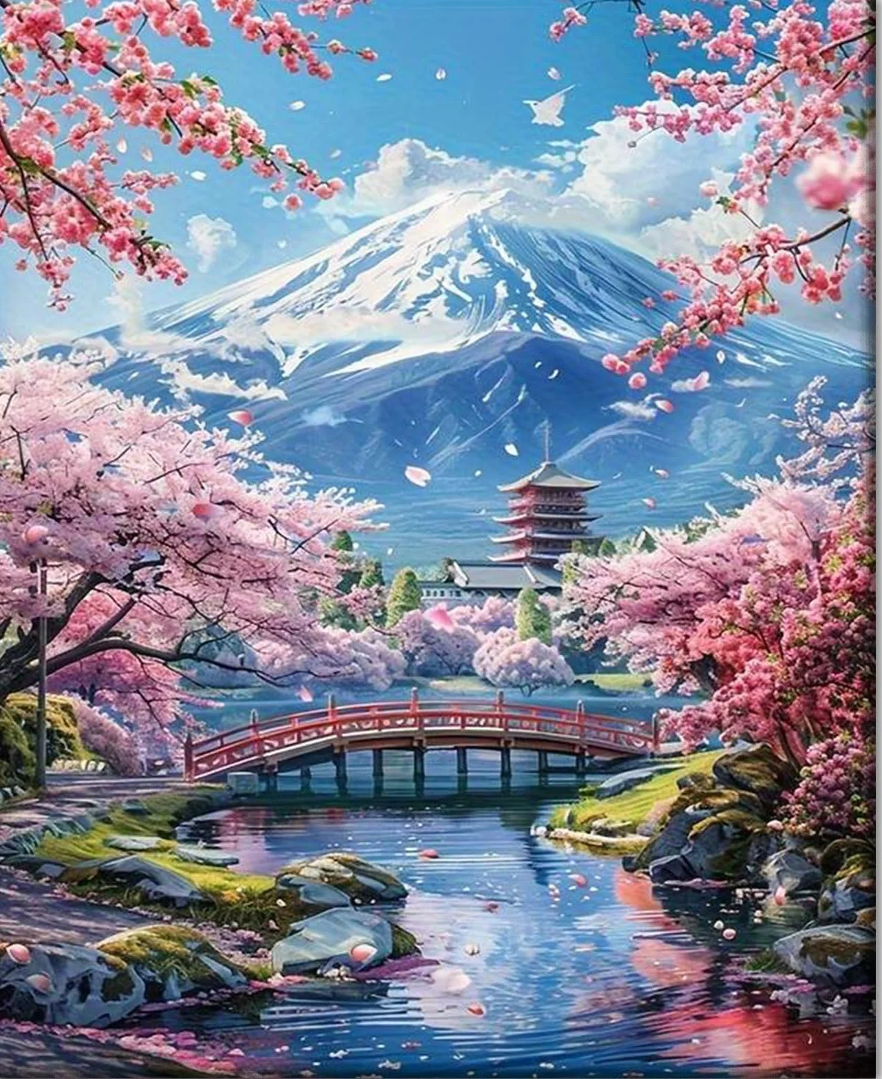 Gutluz Malowanie według liczb, krajobraz dla dorosłych – paint by numbers adult flower – cheerful painting kits kit morze – malowanie według liczb, pędzel do płótna dla dorosłych – (CD155)