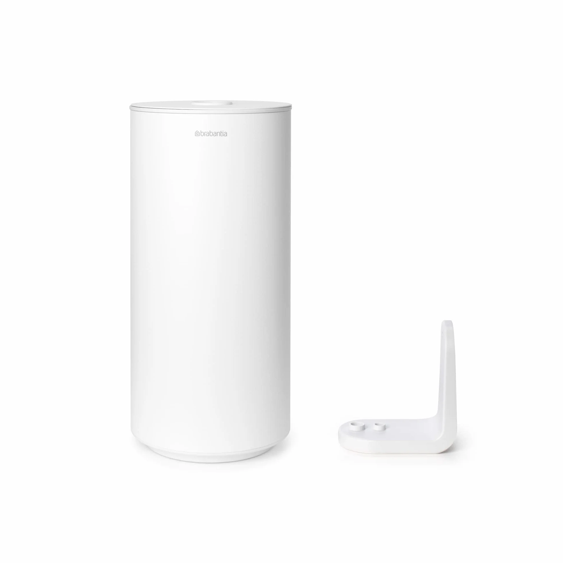 Brabantia - Mindset Dozownik na Papier Toaletowy - Miejsce Na 2 Zapasowe Rolki - Pasuje do Wszystkich Regularnych Rozmiarów Rolek - System Smart Lift - Fresh White - 30 x 15.1 x 13.7 cm