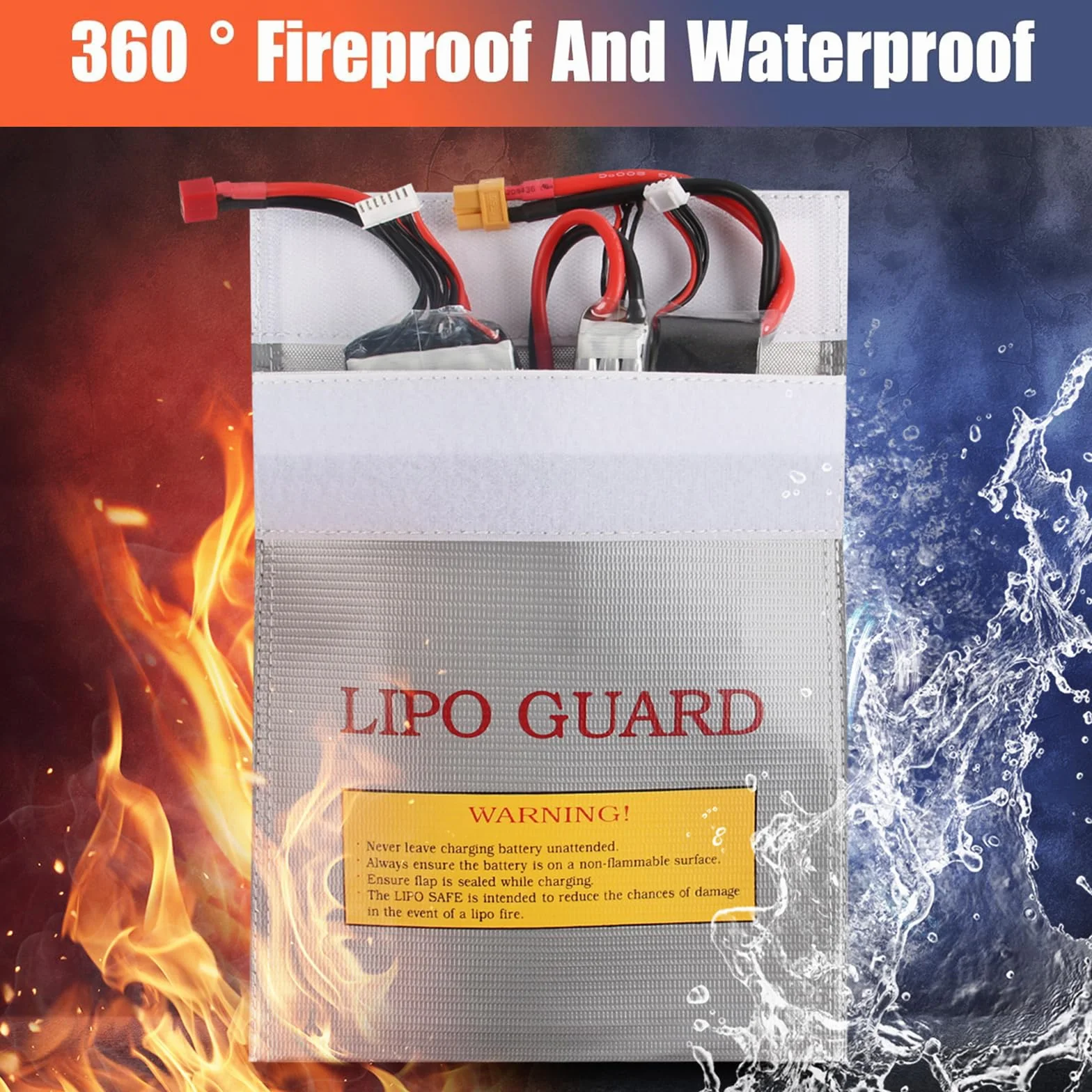 Lipo Safety Guard, 3 sztuki, torba bezpieczeństwa, ognioodporna, wodoszczelna, na baterie, gotówkę, paszport, biżuterię i inne wartościowe przedmioty
