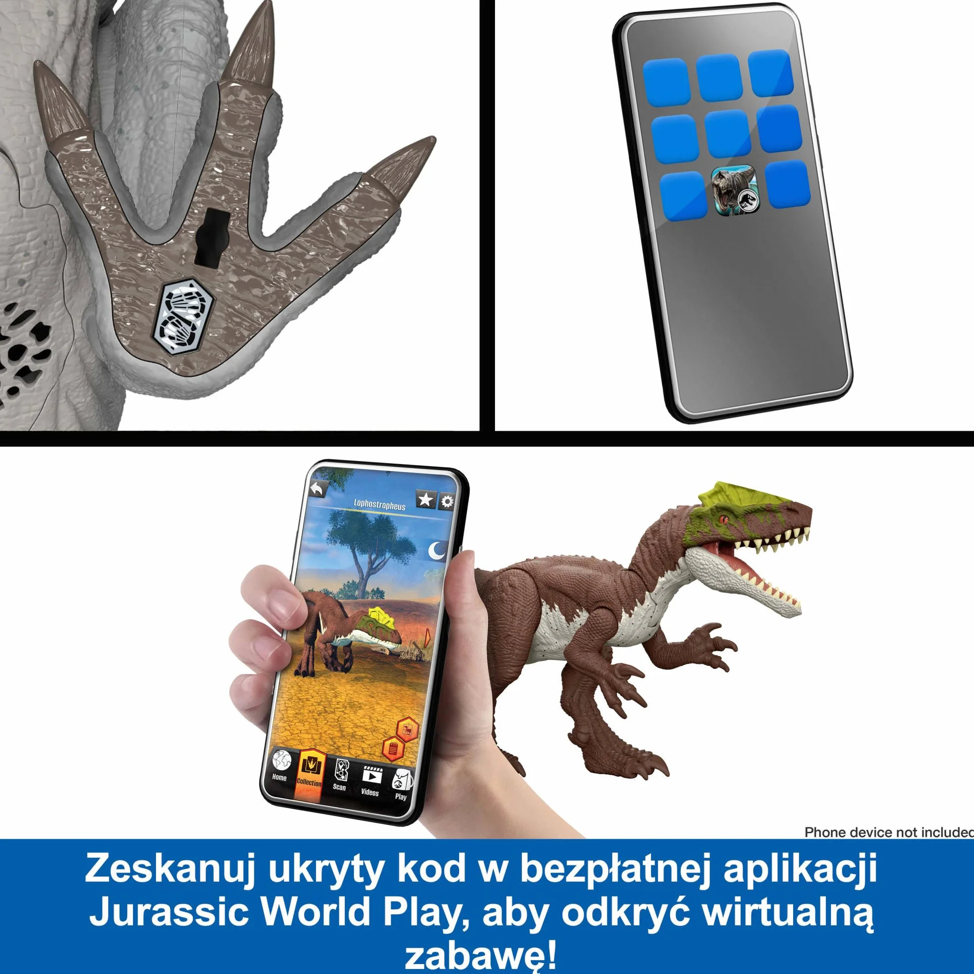 Mattel Jurassic World: Odrodzenie Tail Thrasher Spinozaur Podwójny atak Figurka dinozaura do ustawiania z 2 atakami i filmowym wyglądem, zabawka dinozaur dla dzieci, zabawa wirtualna, JGB57