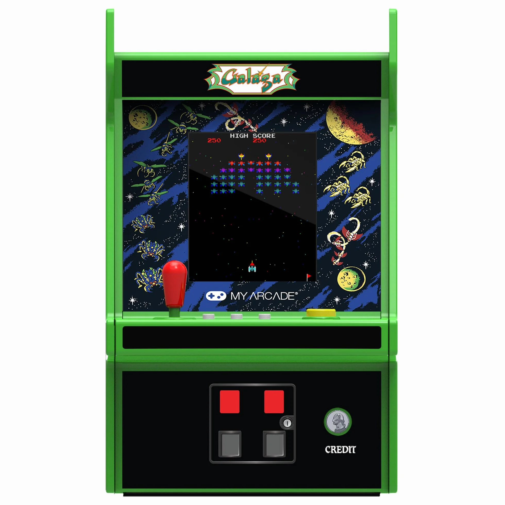 Micro Player PRO Galaga & Galaxian gra retro 7 cm ekran o wysokiej rozdzielczości