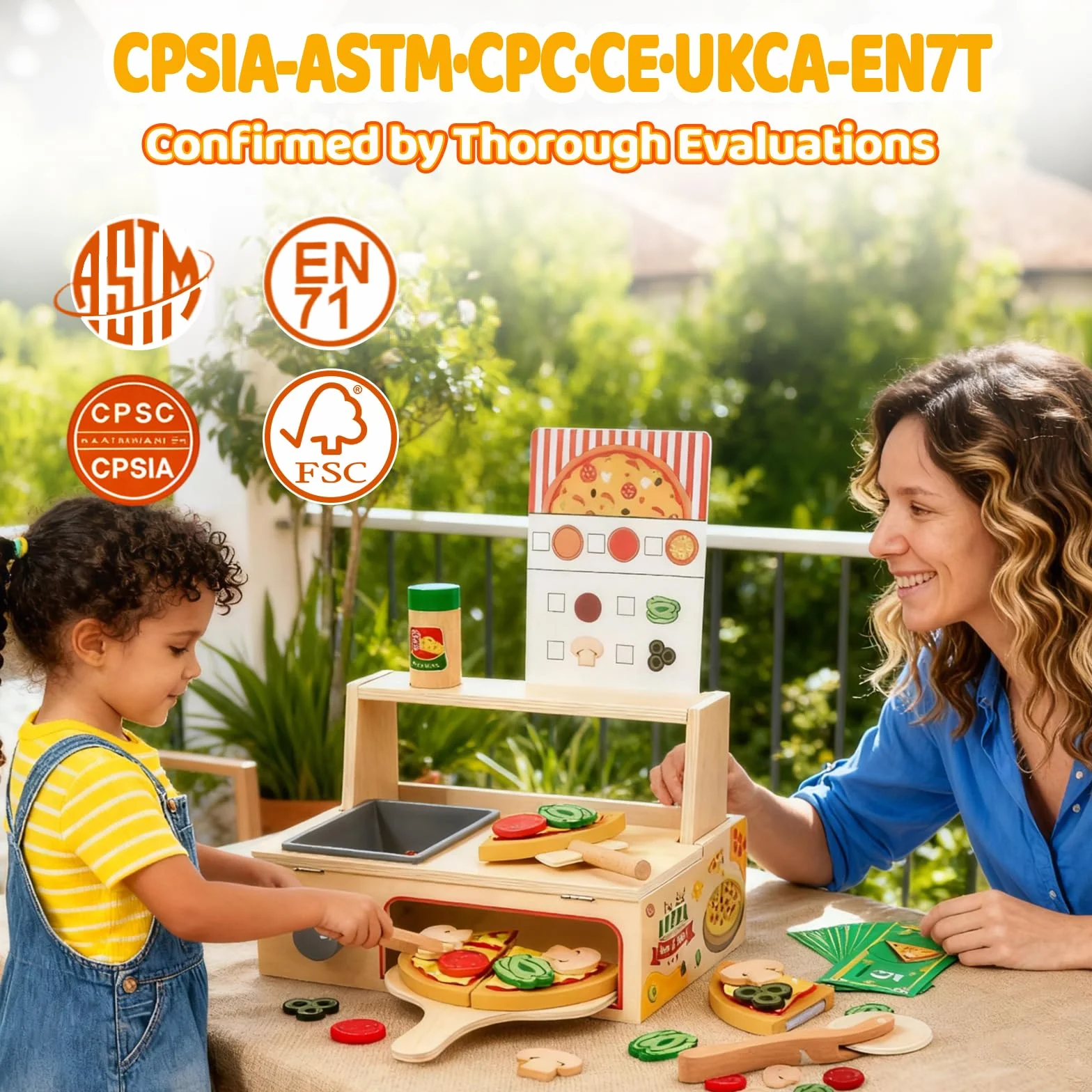 Drewniana kuchnia do gry z pizzą, akcesoria, 50 sztuk pieca do pizzy z krojakiem