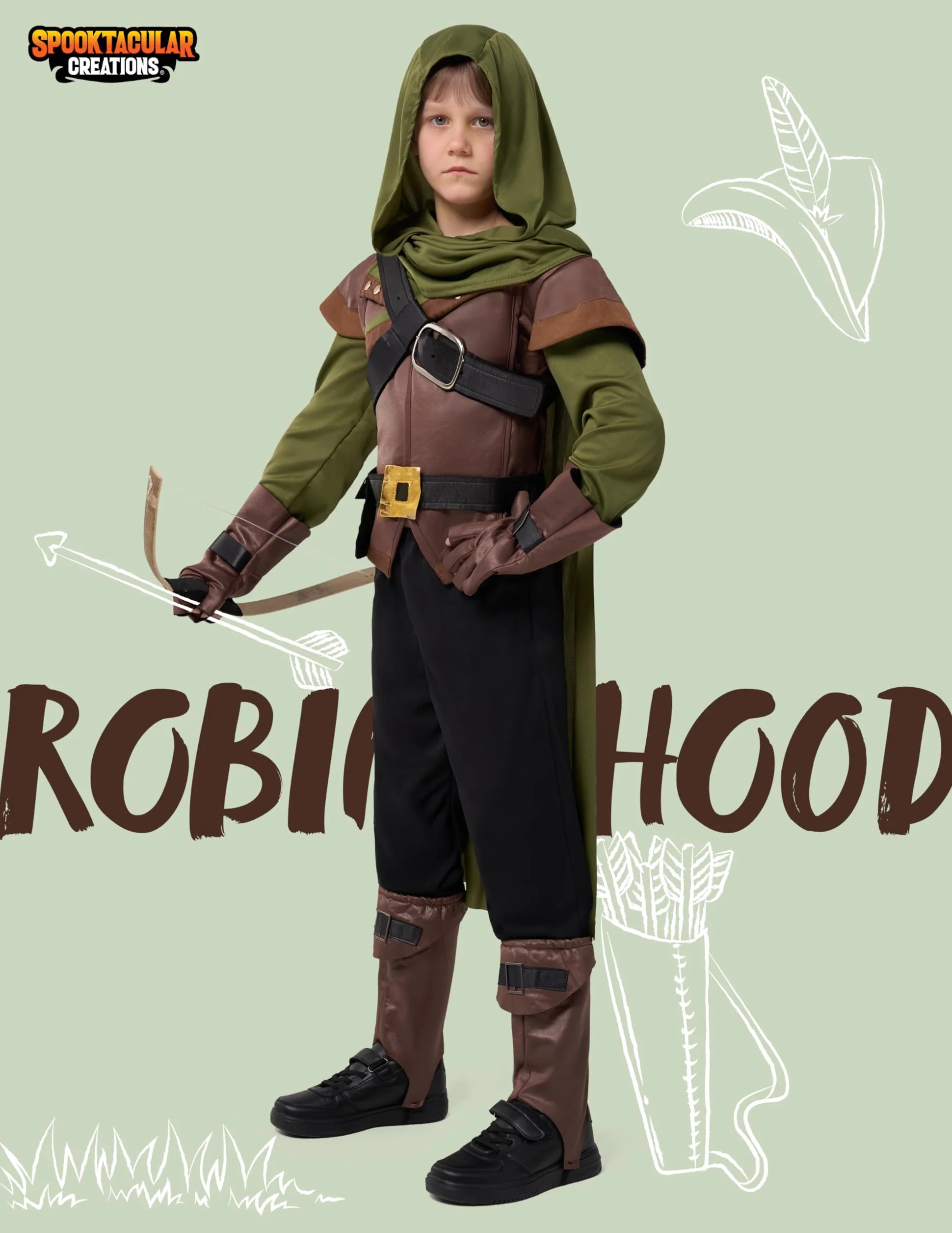 Spooktacular Creations Renaissance Robin Hood Deluxe zestaw kostiumowy dla dzieci Halloween