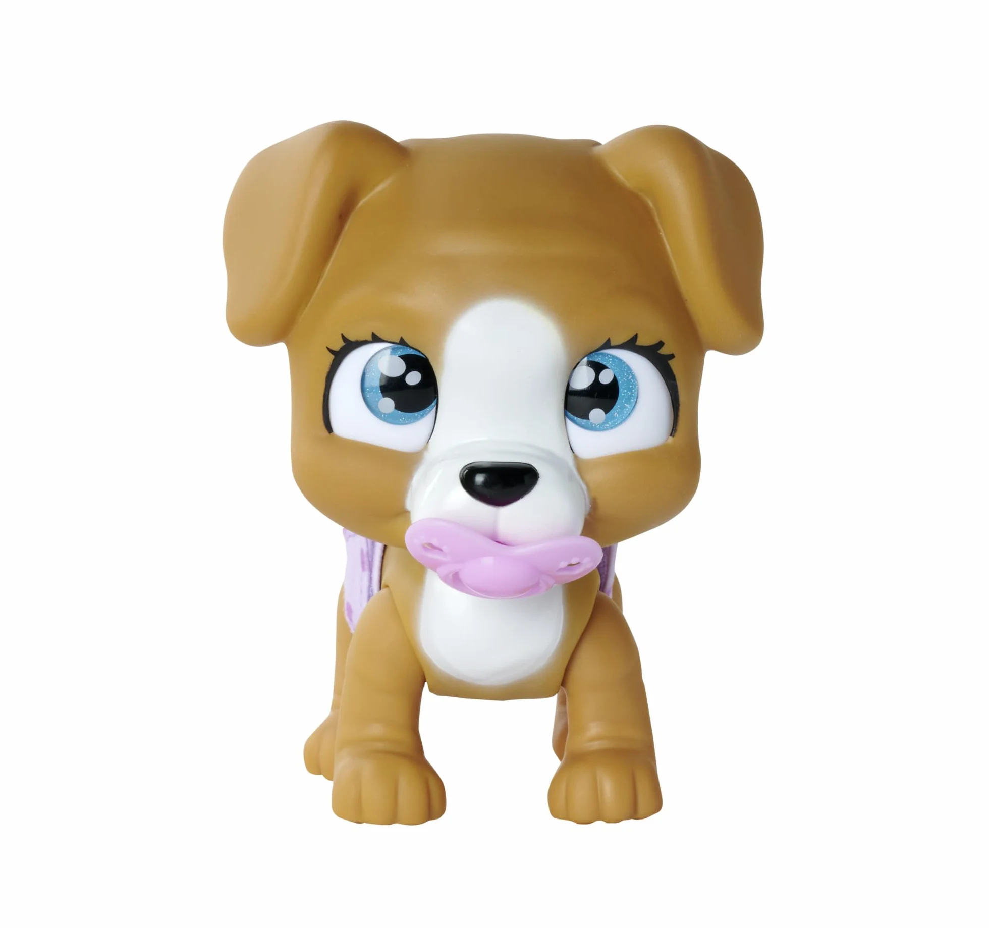 Simba 105953050 Pamper Petz Piesek z funkcją picia i siusiania 15 cm, szczeniaczek z akcesoriami - niespodziankami, magiczna łapka zdradza płeć pupila, zwierzak dla dzieci od 3 lat