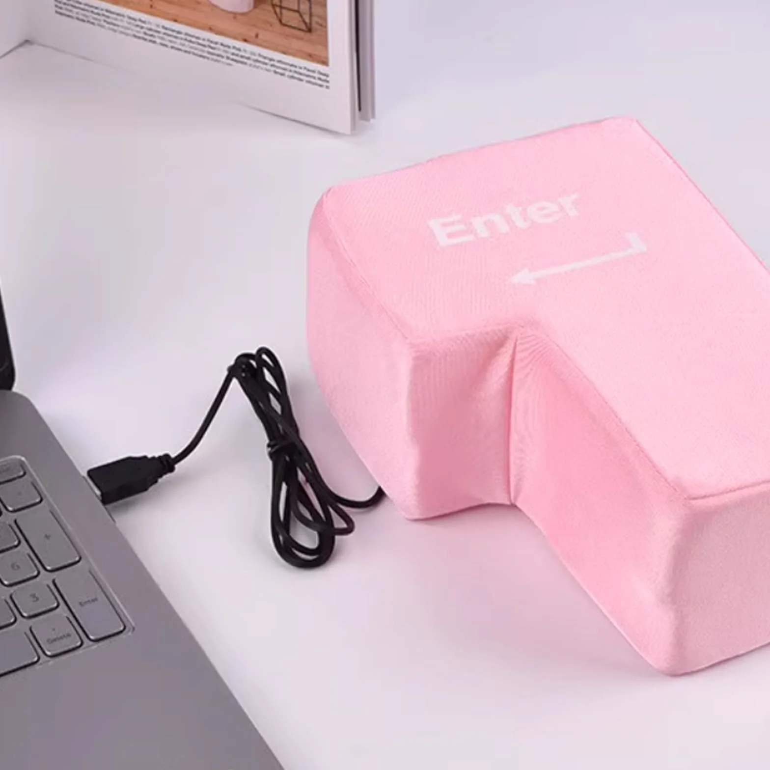 Duży przycisk Enter, poduszka antystresowa Przycisk Enter z kablem USB, wielofunkcyjna klawiatura, narzędzia do odstresowywania w biurze, narzędzia redukujące stres Przycisk Enter Office