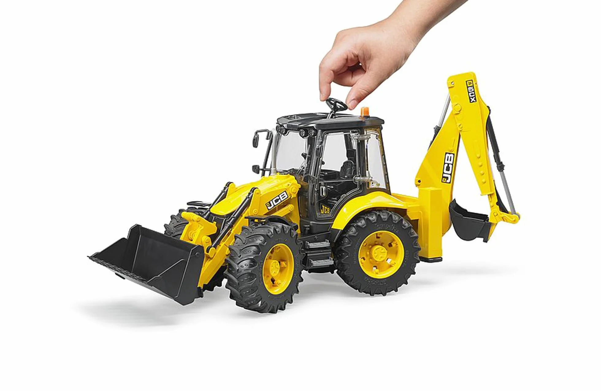 bruder 02454 - Koparka JCB 5CX eco - 1:16 Pojazd budowlany, Plac budowy, Łyżka, Koparka, Robotnik, bworld, Maszyna budowlana, Zabawka