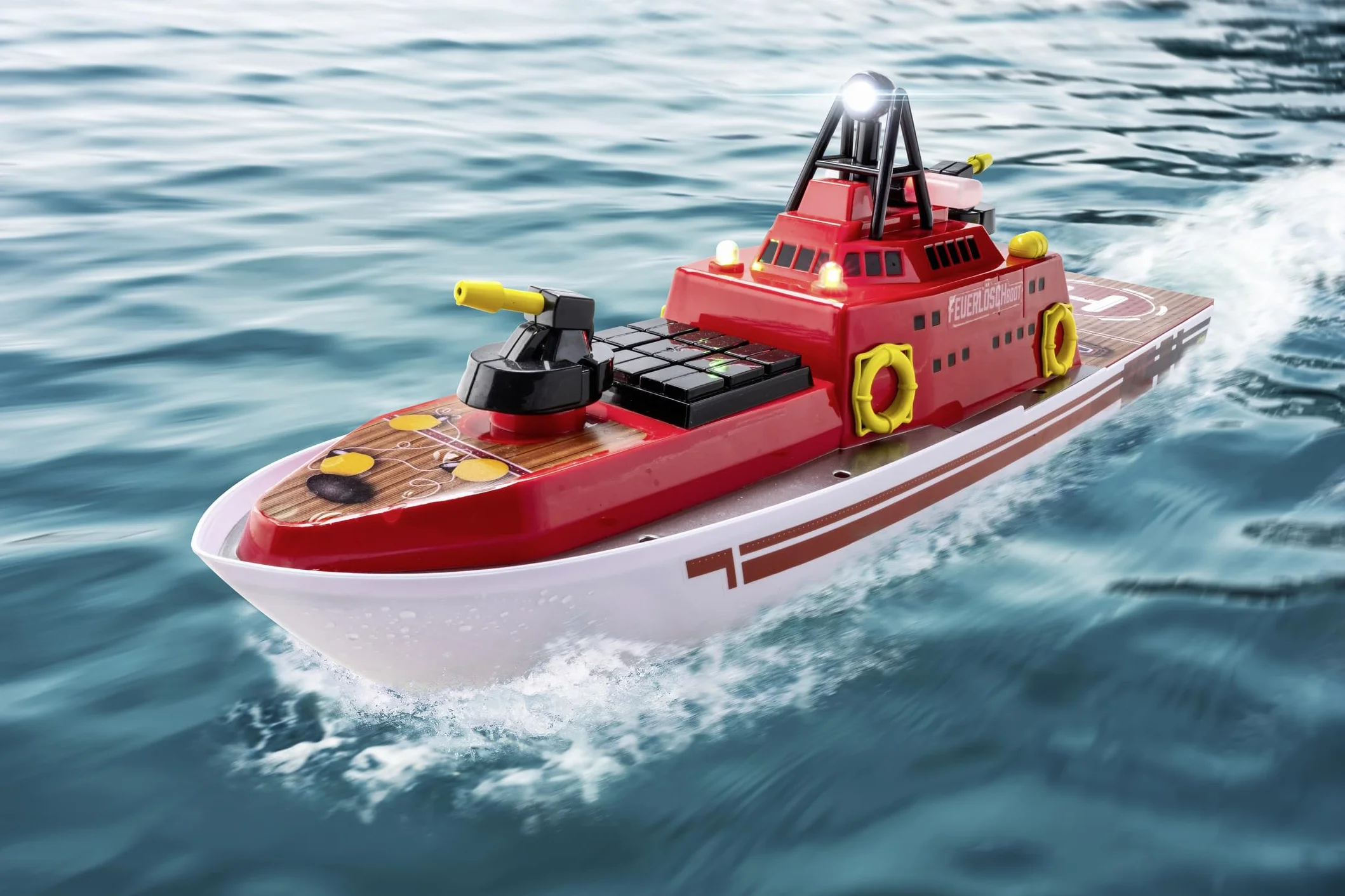 Carson 500108051 RC- Fireboat 2.4G 100% RTR - łódź zdalnie sterowana, łódź RC, łódź zdalnie sterowana dla dzieci i dorosłych, w tym pilot zdalnego sterowania