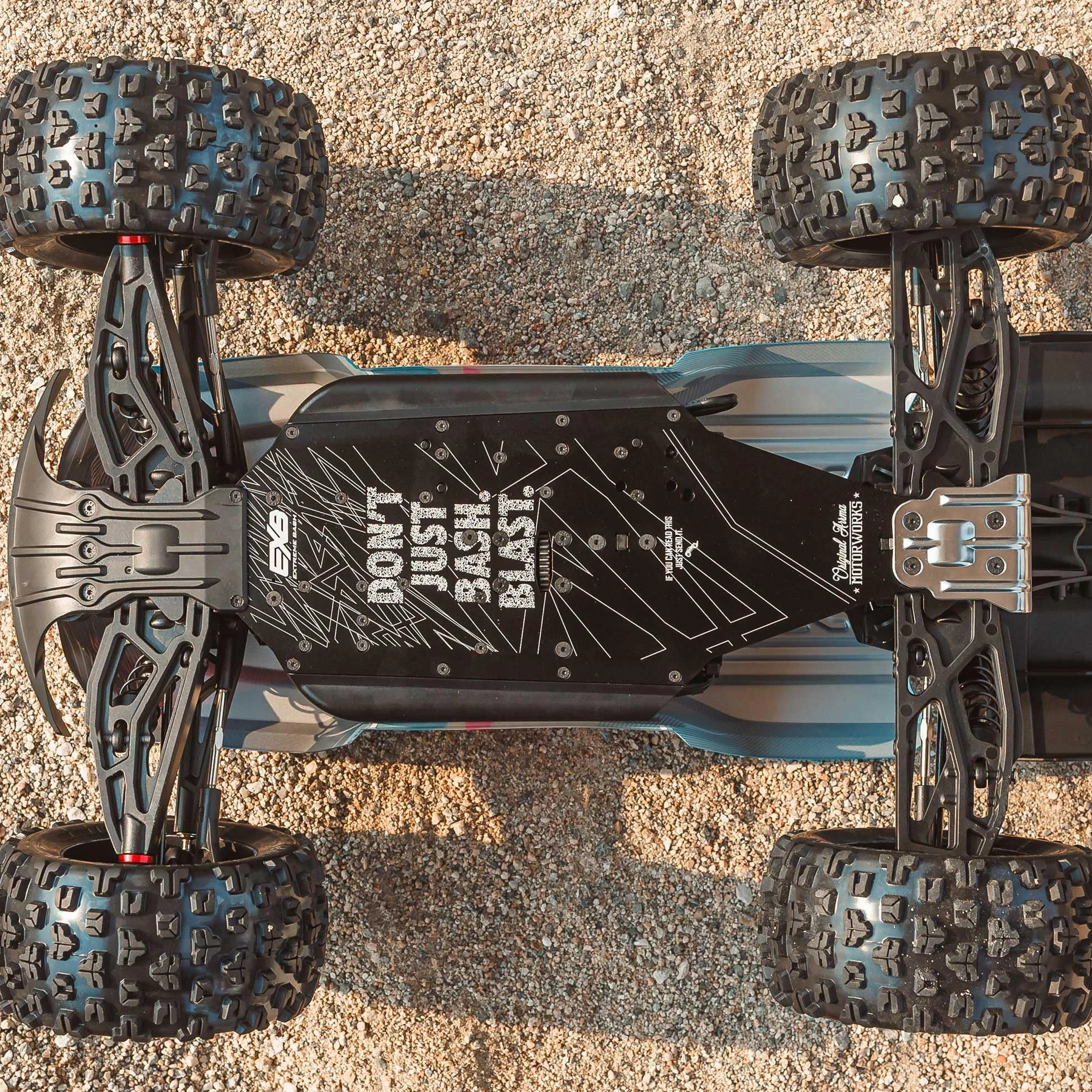 ARRMA RC Truck 1/8 KRATON 4X4 6S BLX BRUSHLESS V6 Speed Truck RTR niebieski pomarańczowy