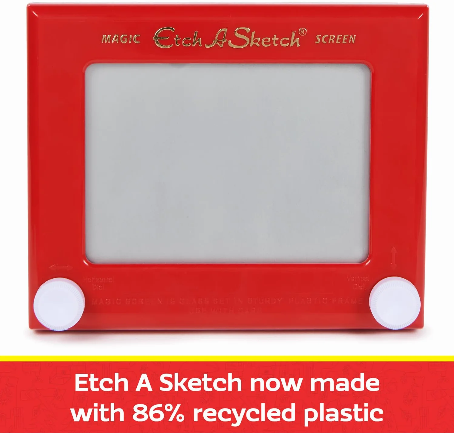 Etch A Sketch - Oryginalny magiczny ekran - Tablica magnetyczna dla dzieci - z 86% tworzywa sztucznego z recyklingu - Gry kreatywności zaangażowane w ochronę środowiska - 6066719 - Zabawki dla dzieci