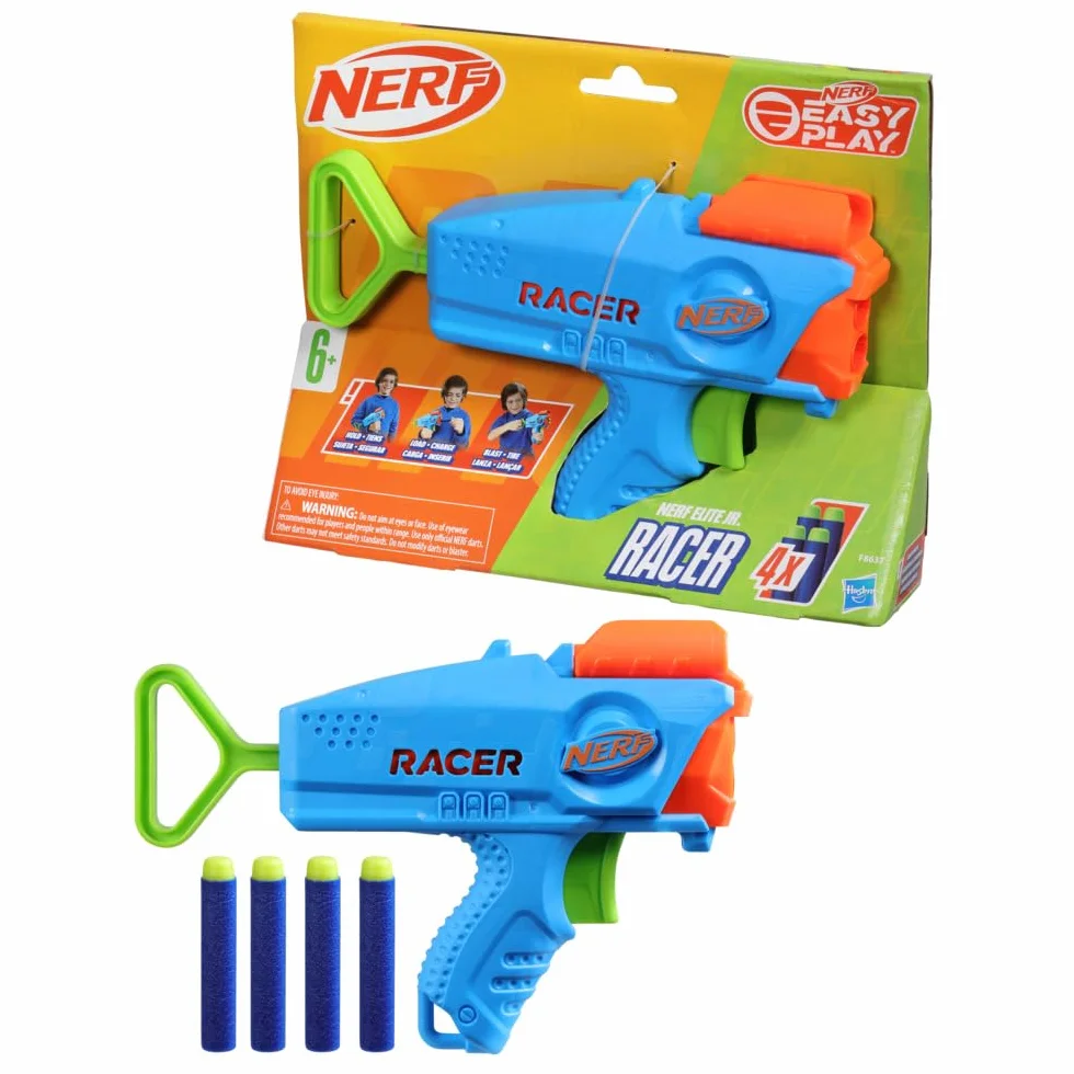 Nerf Elite Junior Racer Easy Play Dart-Blaster