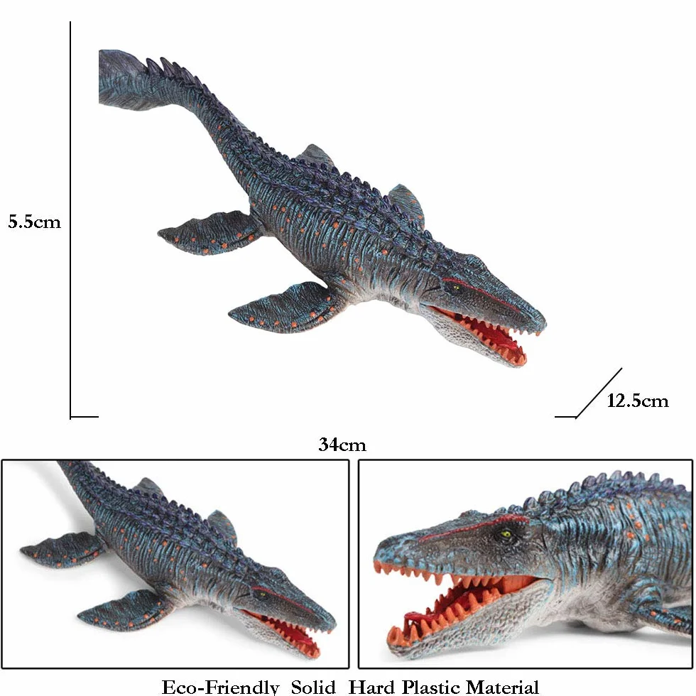 JOKFEICE Realistyczne figurki zwierząt Mosasaurus Solid Sea Animal Toy, projekt naukowy, ciasto Topper, wczesne zabawki edukacyjne Urodziny dla małych dzieci Dzieci w wieku 3 4 5 (duży rozmiar)