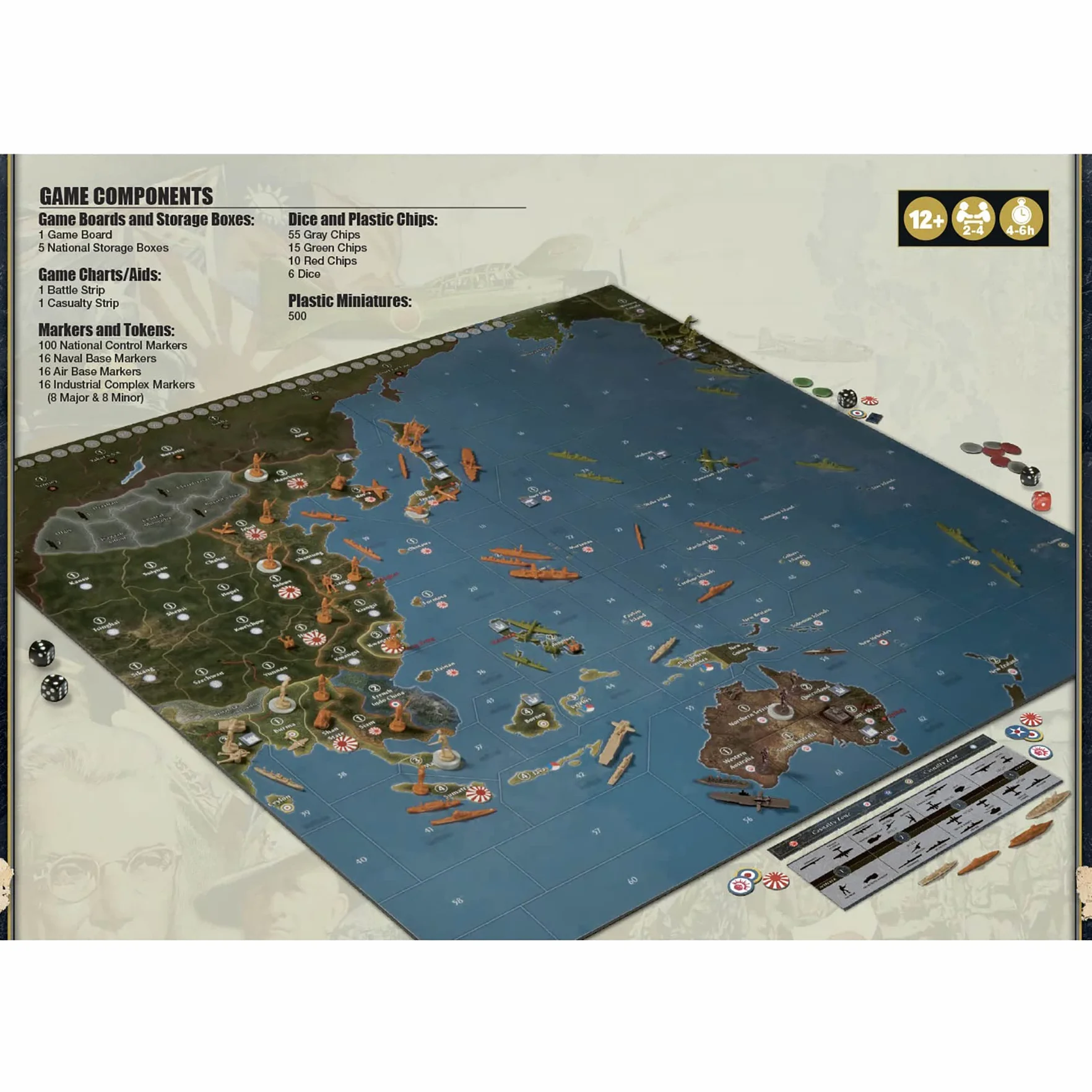 Renegade Game Studios Axis & Allies: 1940 Pacific Second Edition War Miniatures Strategy Board Game, Renegade, Age 12+, 2-4 Players, 6Hr