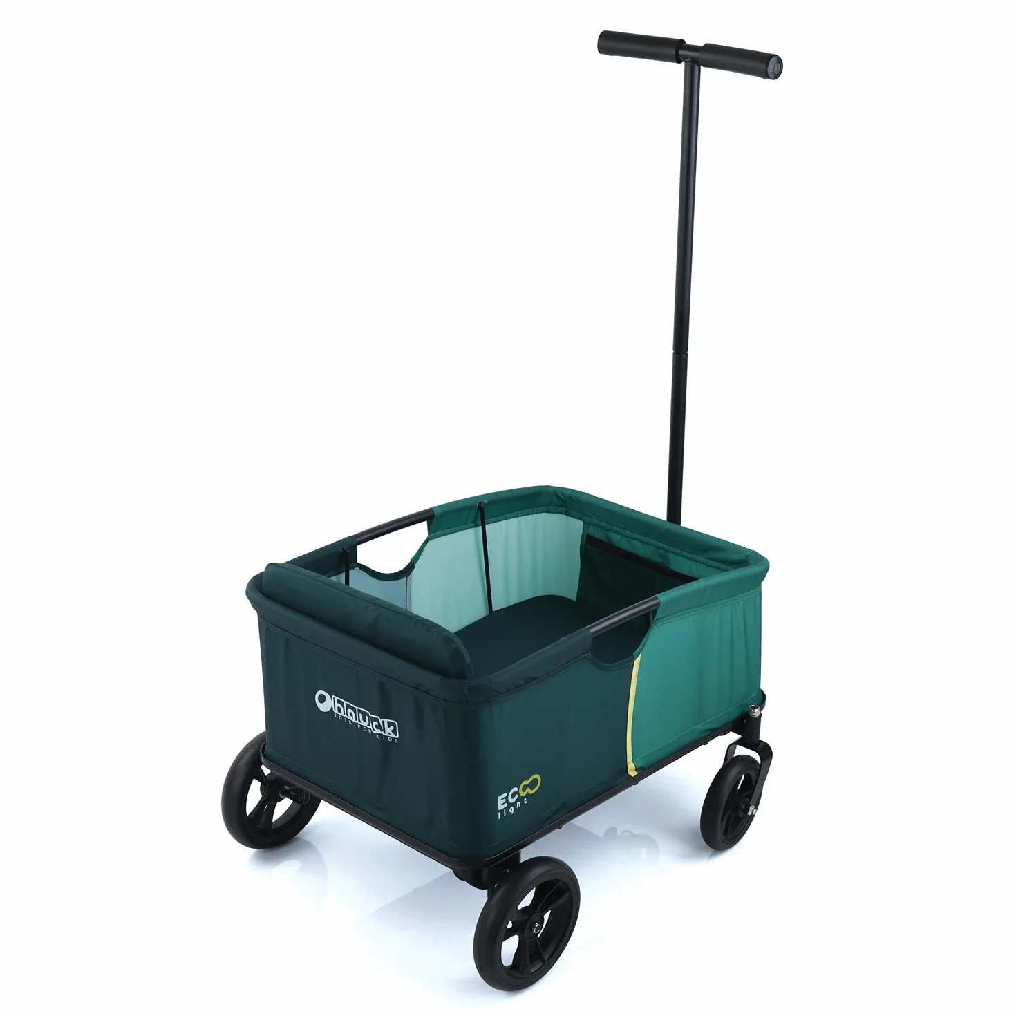 Hauck wózek ręczny Eco Light, stabilny, miękko wymoszczone siedzisko z oparciem, dla 1 dziecka, składany, obciążalny do 50 kg, Zielony