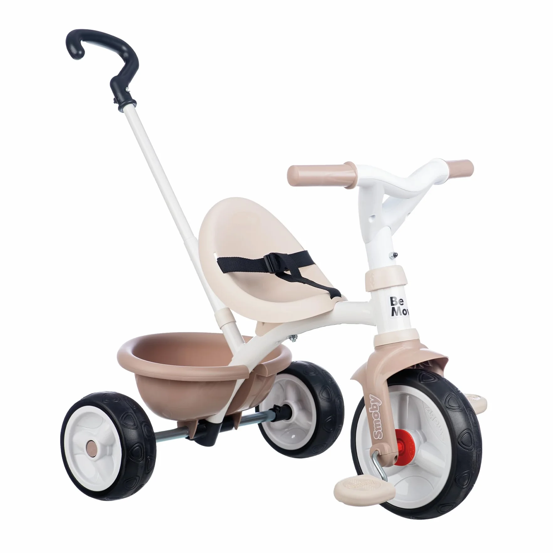 Smoby - Be Move Beige Tricycle - 2 w 1 Evolutionary - Pas bezpieczeństwa, rączka dla rodzica regulowana na 3 poziomach - Od 15 miesięcy do 4 lat - Wyprodukowano w Hiszpanii