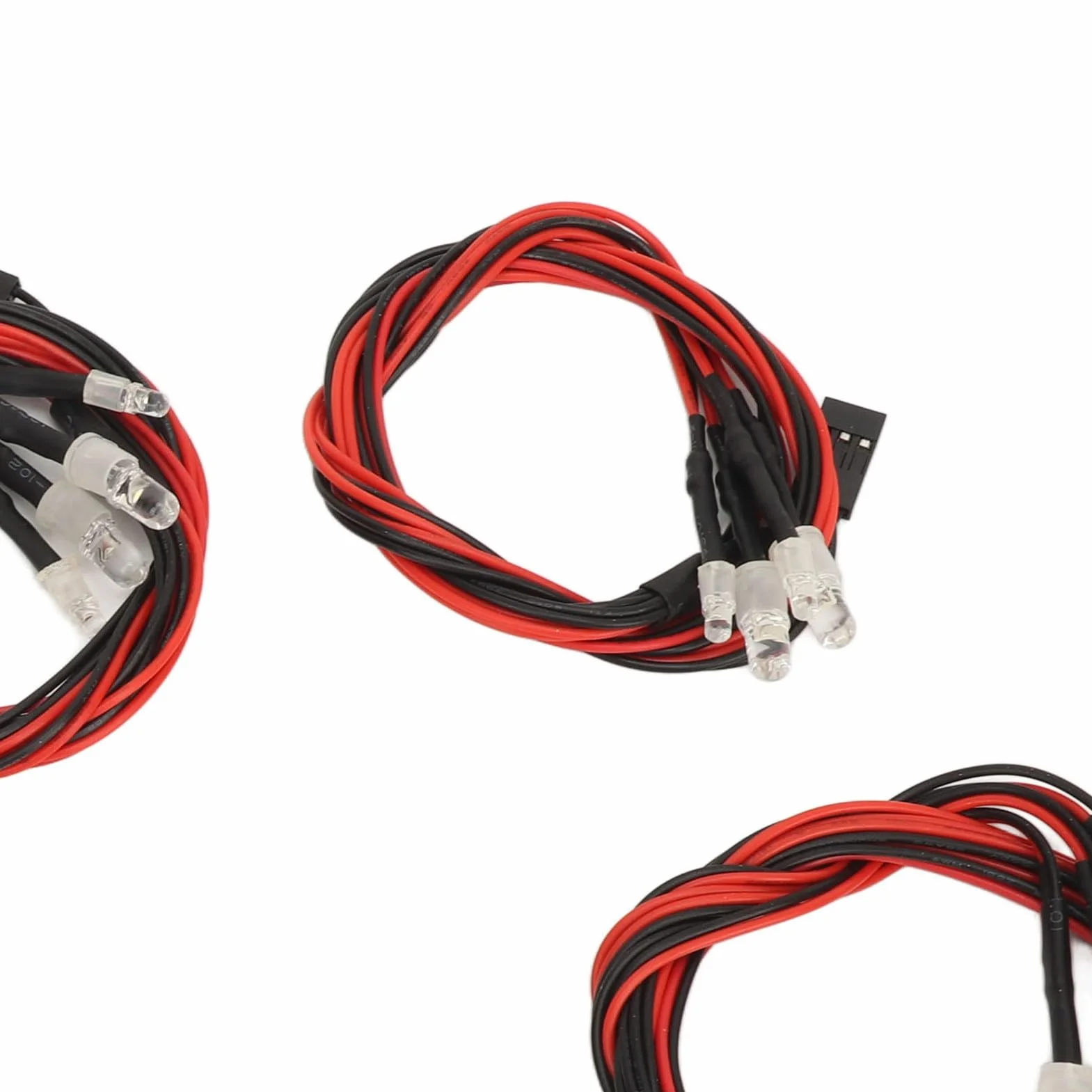 5 szt. Światła LED do Samochodu RC, Zestaw Oświetlenia RC Jasność Światła LED do Samochodu RC 2 Białe światło 5 Mm Koraliki do Lampy 2 Czerwone światło 3 Mm Koraliki do Lampy