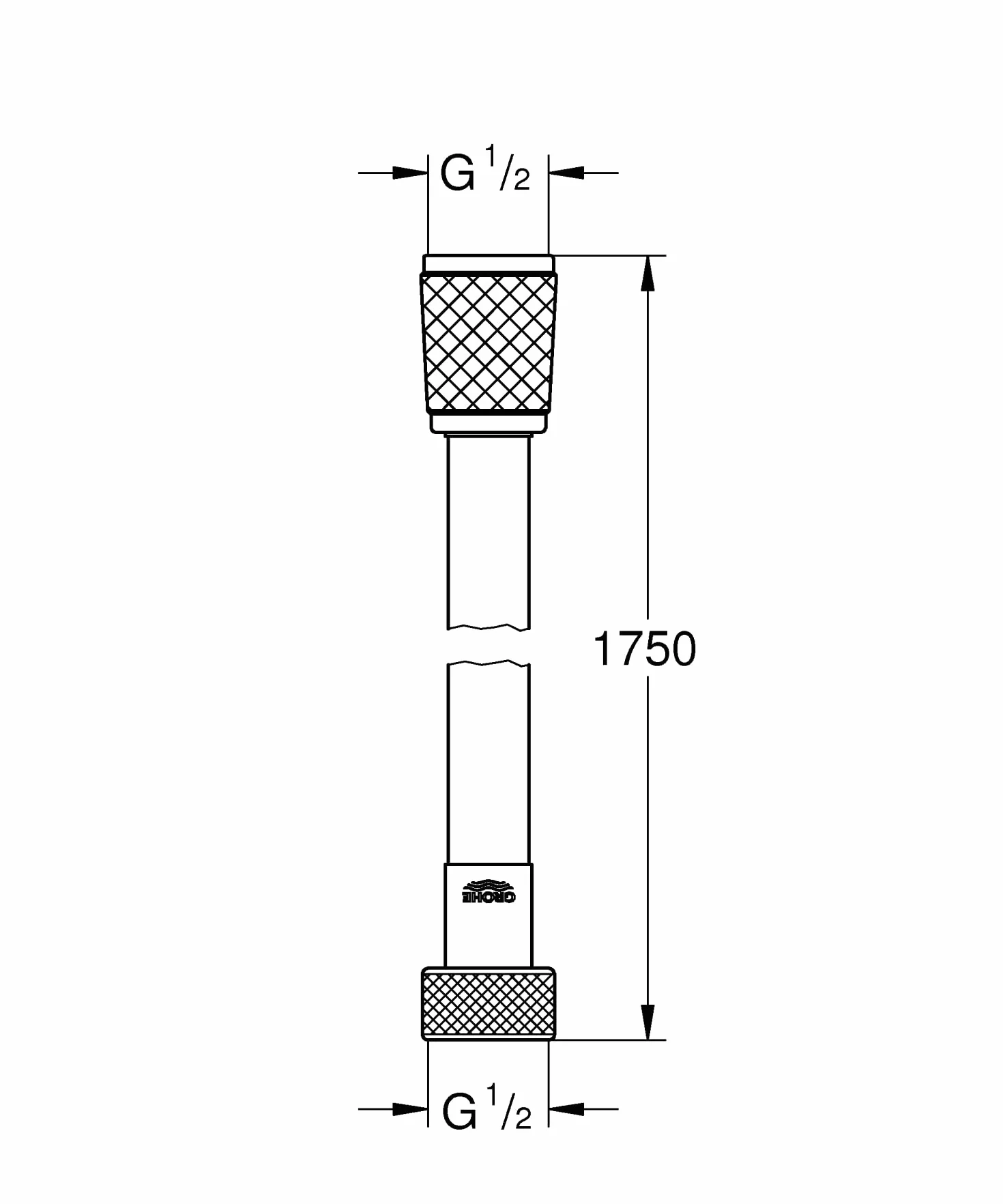 GROHE Vitalioflex Comfort 28745002 Flexo zestaw prysznicowy 1,75 m, odporny na wysokie temperatury, odporny na skręcanie, uniwersalne złącze, instalacja QuickFix, chrom